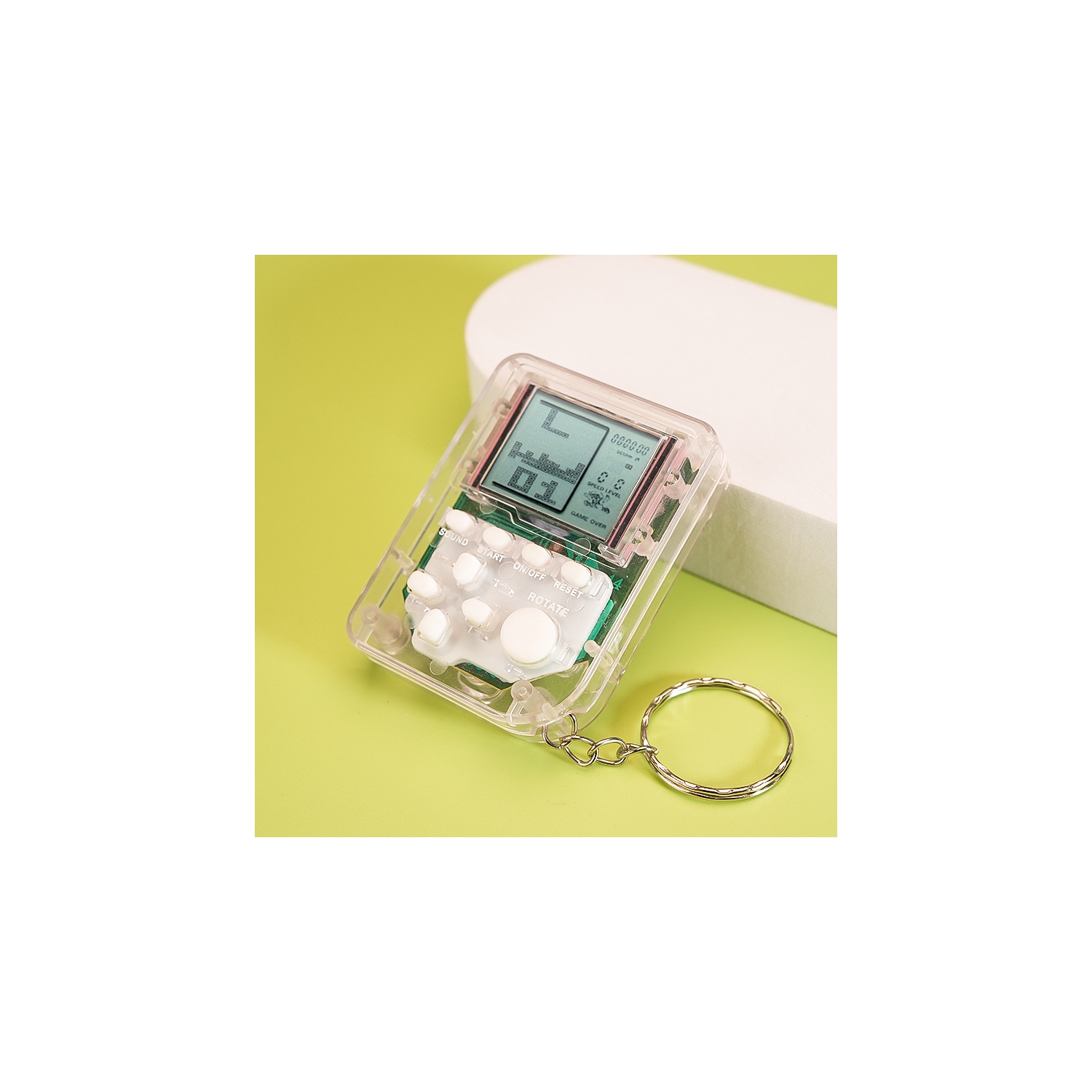 Casual Handheld Game Console Keychain, Compact Fidget Toy Keychain, Retro Style Mini Game Console Accessory, Good for Gift Giving and Casual Use -