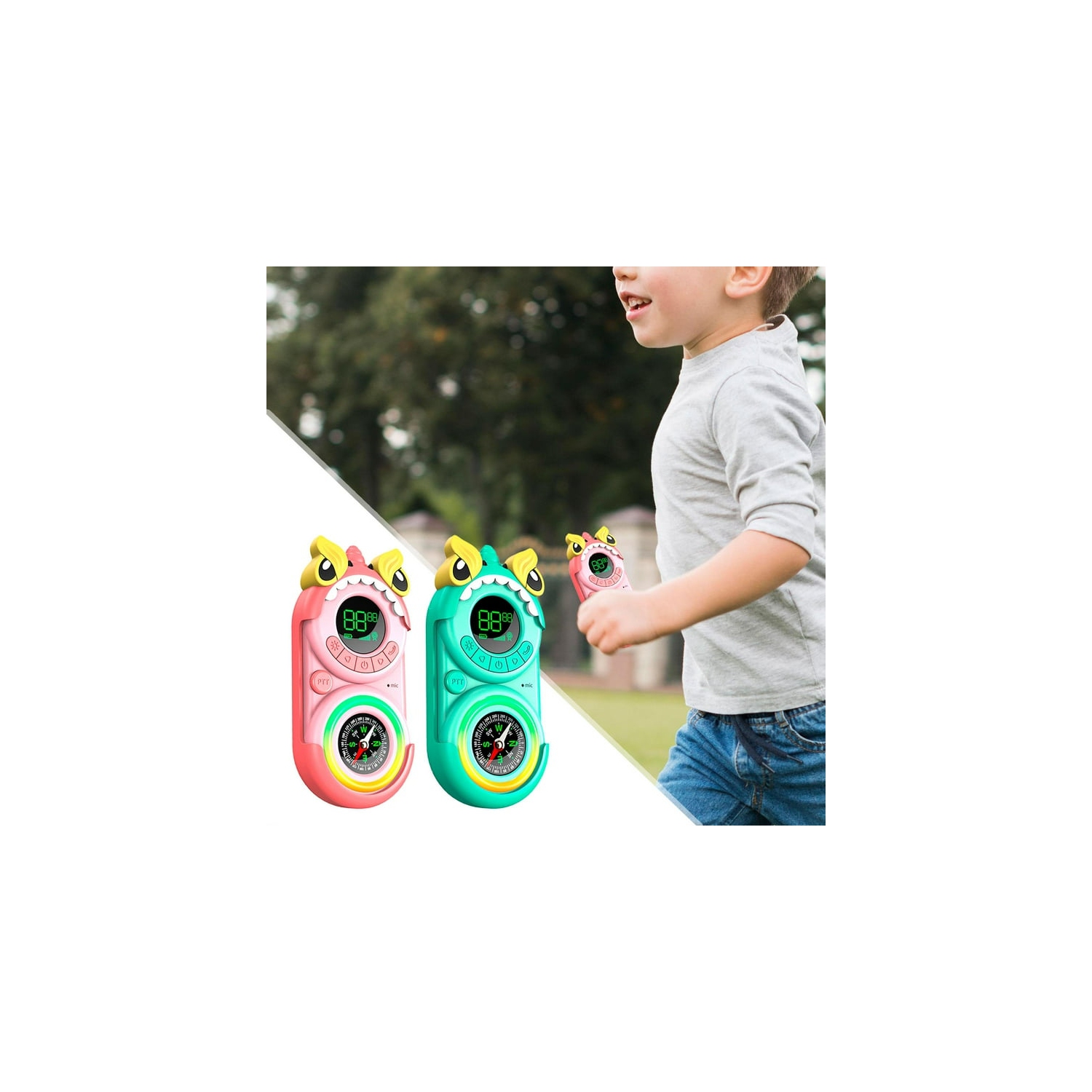 Wireless children's walkie-talkie USB charging 3 km cartoon mini children's walkie-talkie outdoor toy - unicorn