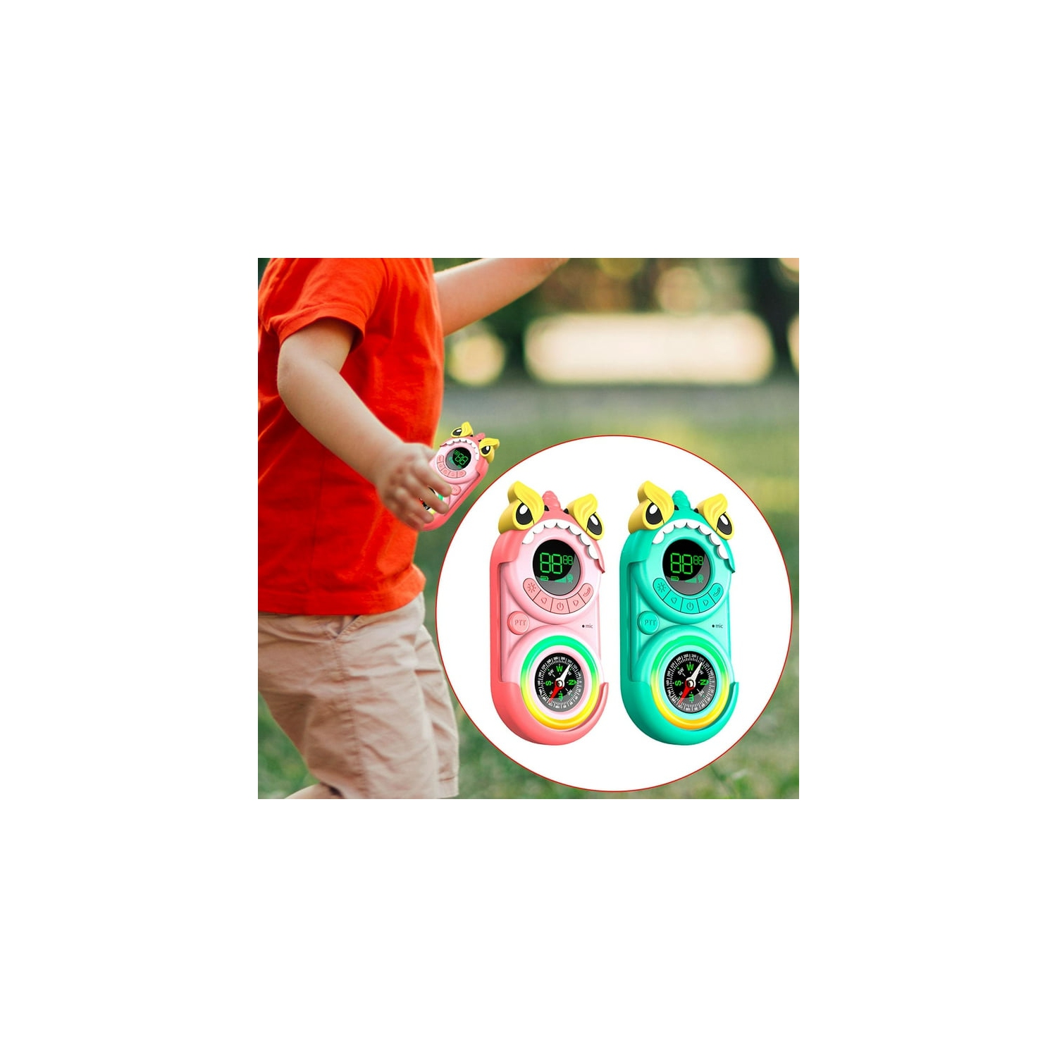 Wireless children's walkie-talkie USB charging 3 km cartoon mini children's walkie-talkie outdoor toy - unicorn