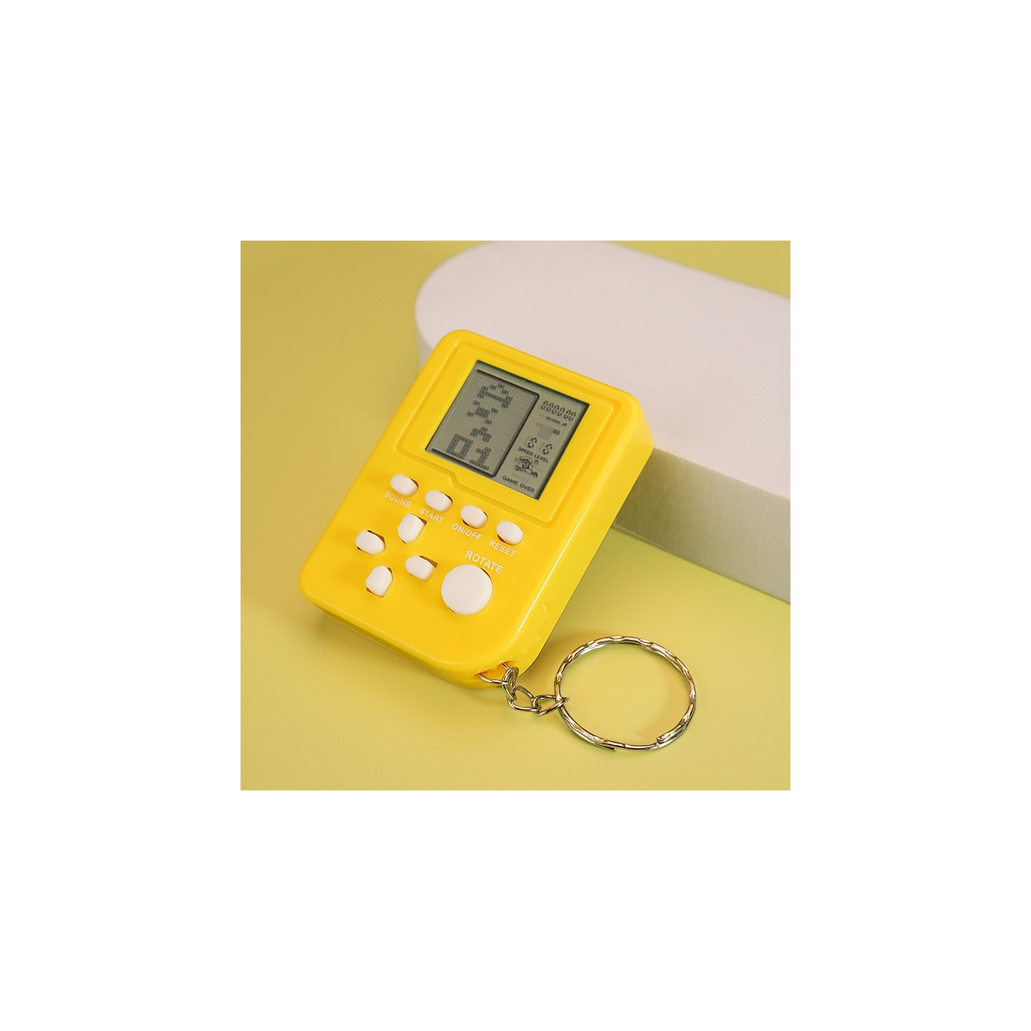 Casual Handheld Game Console Keychain, Compact Fidget Toy Keychain, Retro Style Mini Game Console Accessory, Good for Gift Giving and Casual Use -