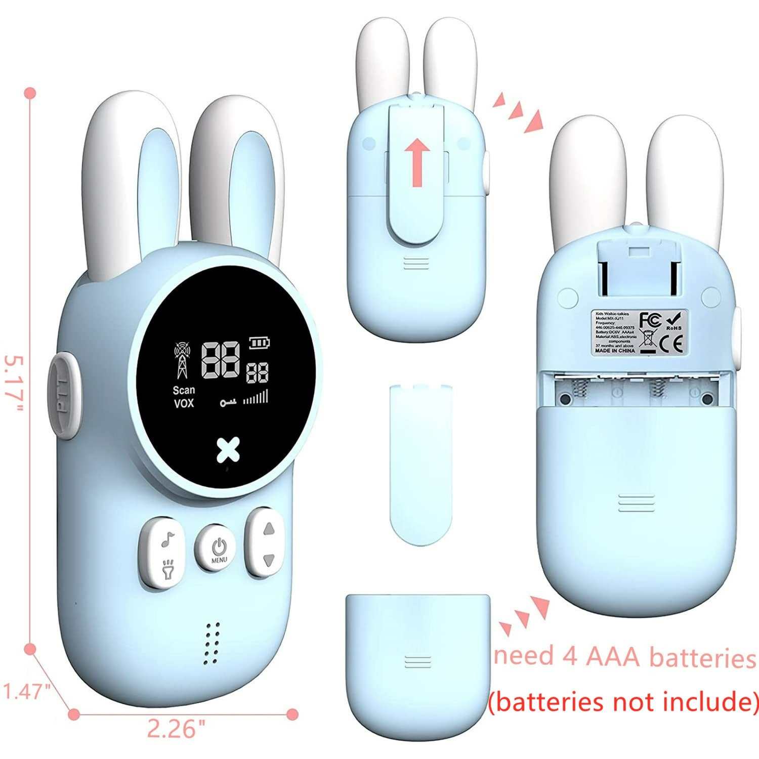 Children's bunny walkie-talkie mobile phone wireless 3KM interactive educational toy gift