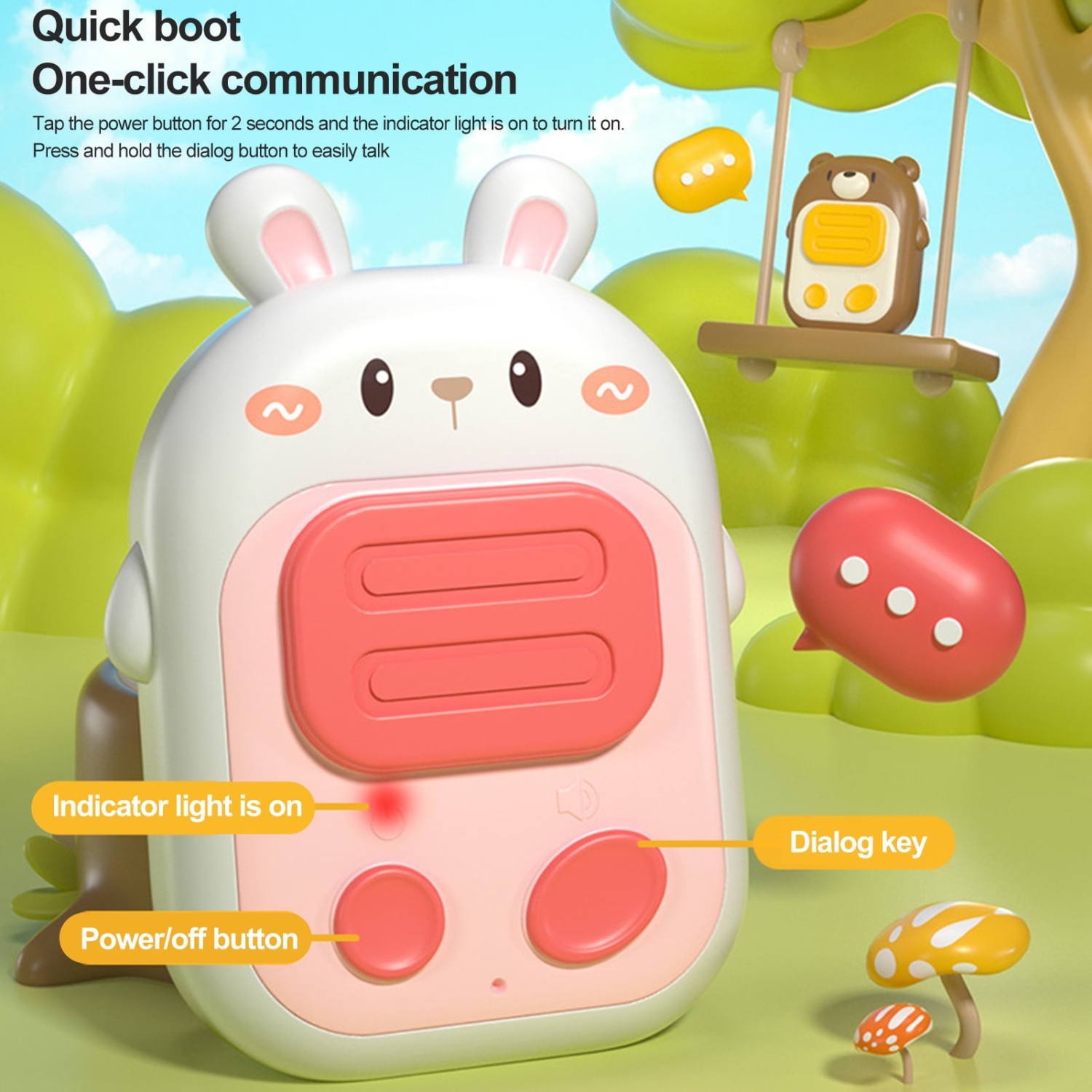 Parent-child interactive pager children's pager intercom toy indoor and outdoor wireless silent long-distance intercom - rabbit
