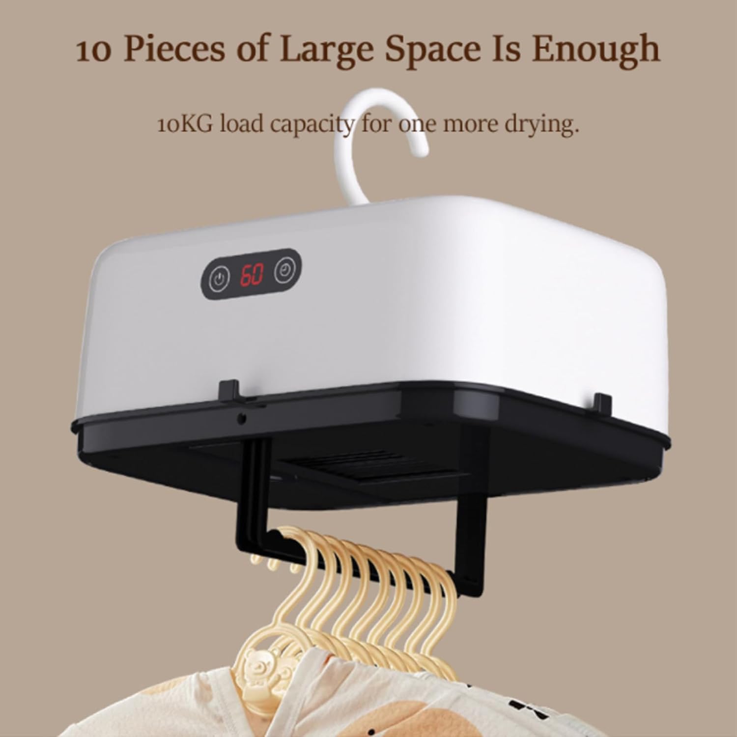 Large Capacity Portable Dryer – 3 Modes, 10kg Load, Compact & Lightweight for Travel/Camping/Apartments with Deep-Cleaning Function 