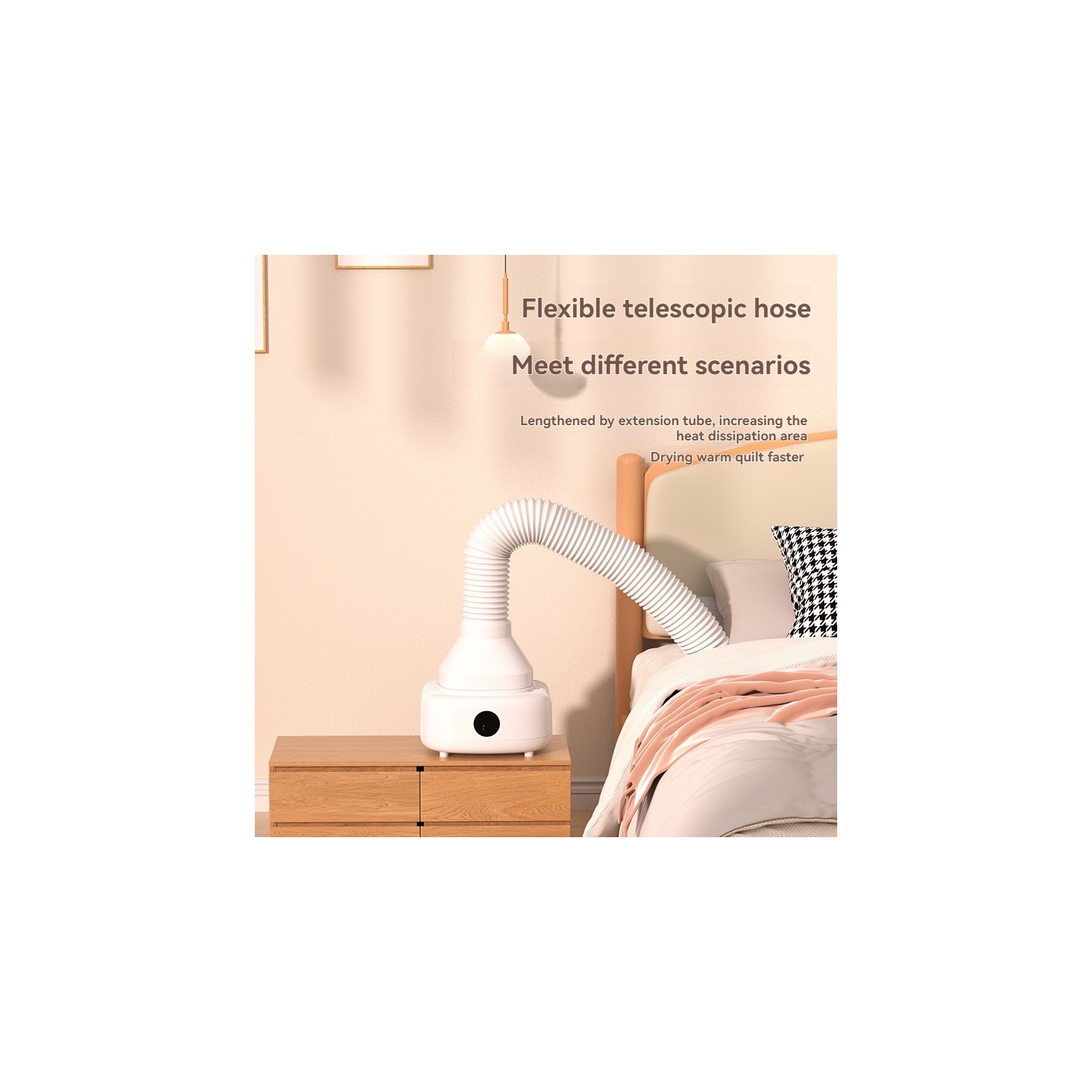 Sécheuse et chaufferette pliables 3-en-1 – Stérilisation de 90 ℃, air chaud de 360° pour vêtements/chaussures/courtepointes, portatif et silencieux