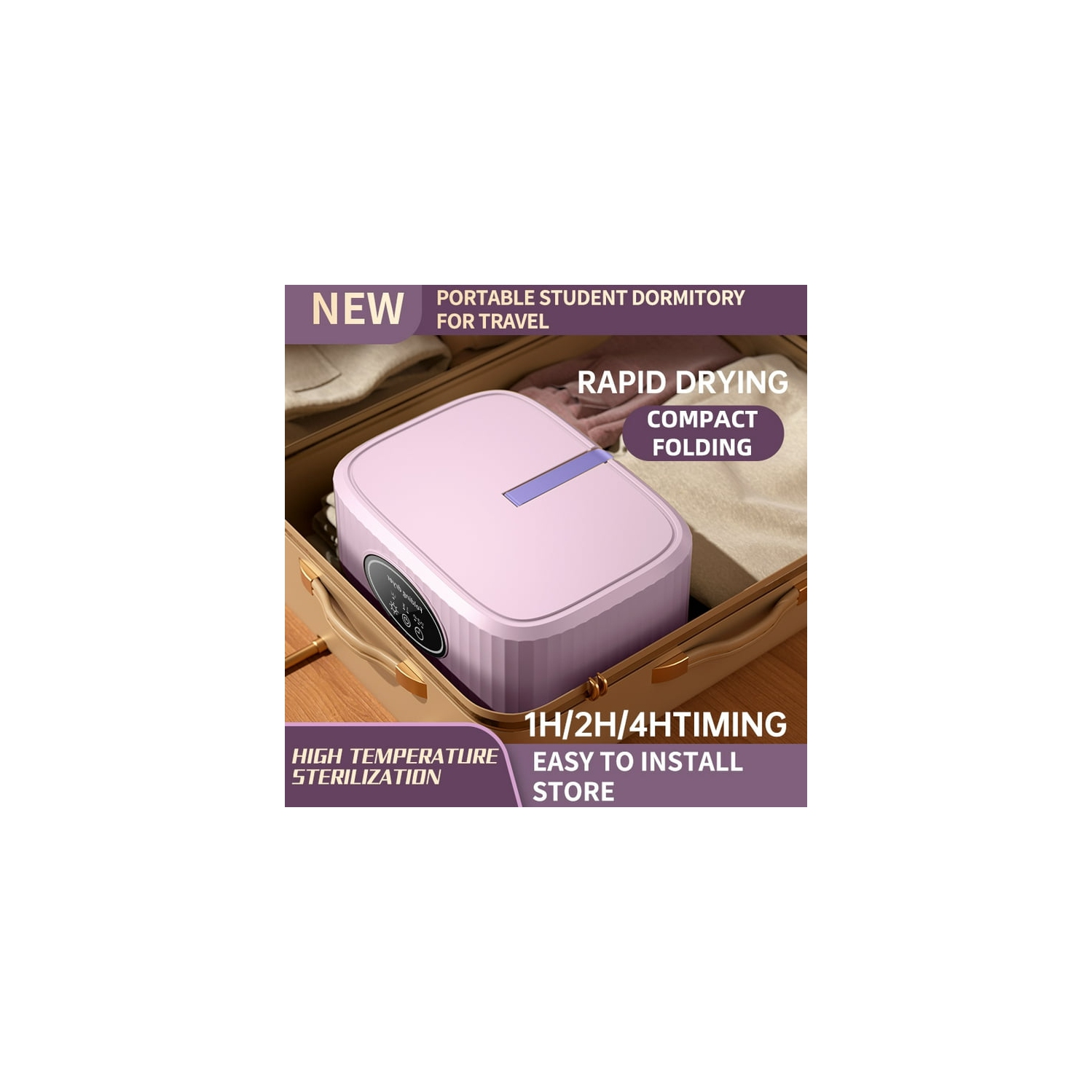 Mini sécheuse UV portative – Séchage rapide en 20 minutes, économie d'énergie et économie d'espace, convient aux appartements, aux dortoirs et aux