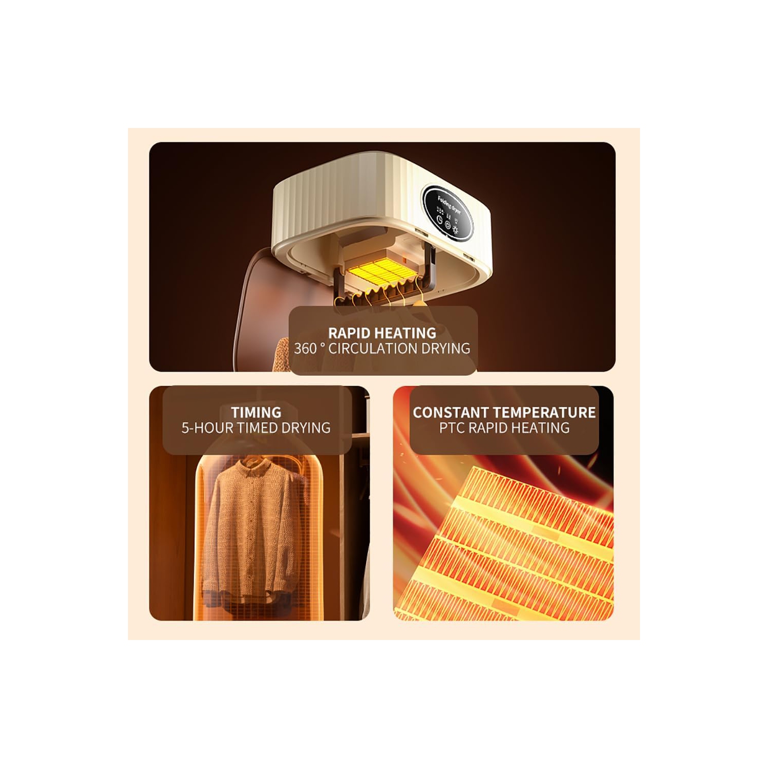 Portable Mini UV Dryer – 20 minutes fast drying, energy saving and space saving, suitable for apartments, dormitories and travel