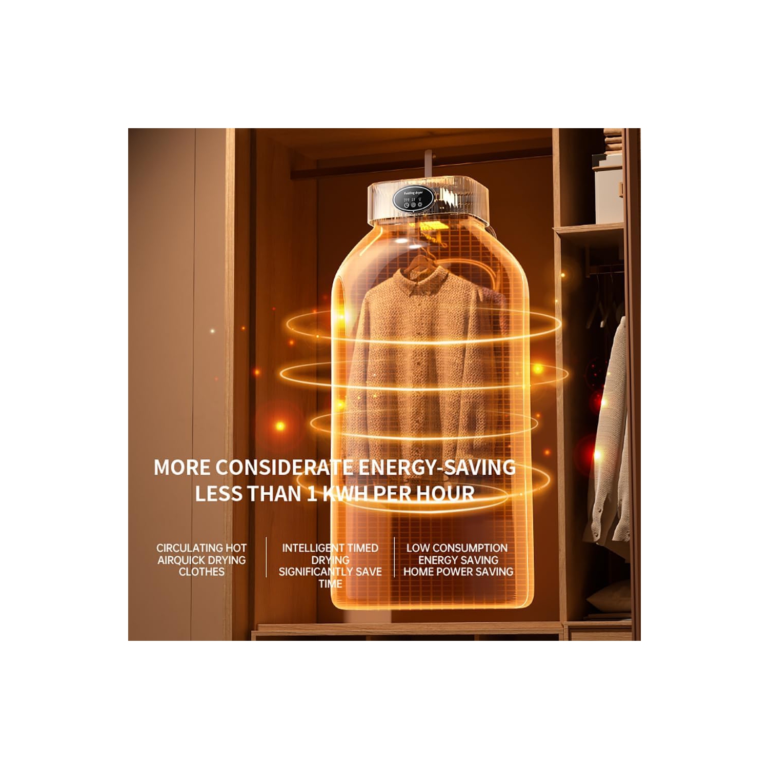 Portable Mini UV Dryer – 20 minutes fast drying, energy saving and space saving, suitable for apartments, dormitories and travel