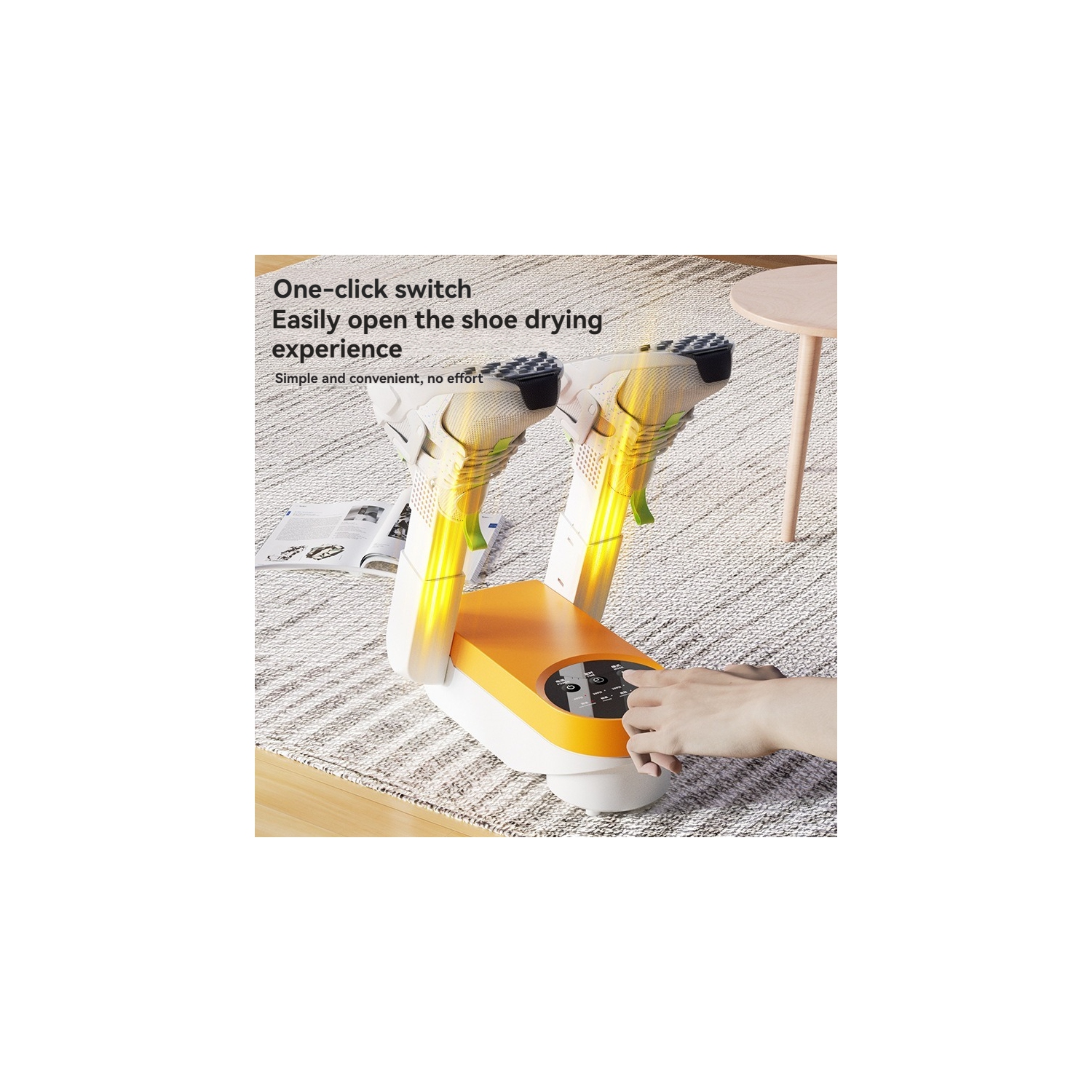 Sèche-chaussures pliable - Stérilisation à l'air chaud 55&nbsp;°C, séchage rapide 20&nbsp;Min, portatif et économiseur d'énergie pour les