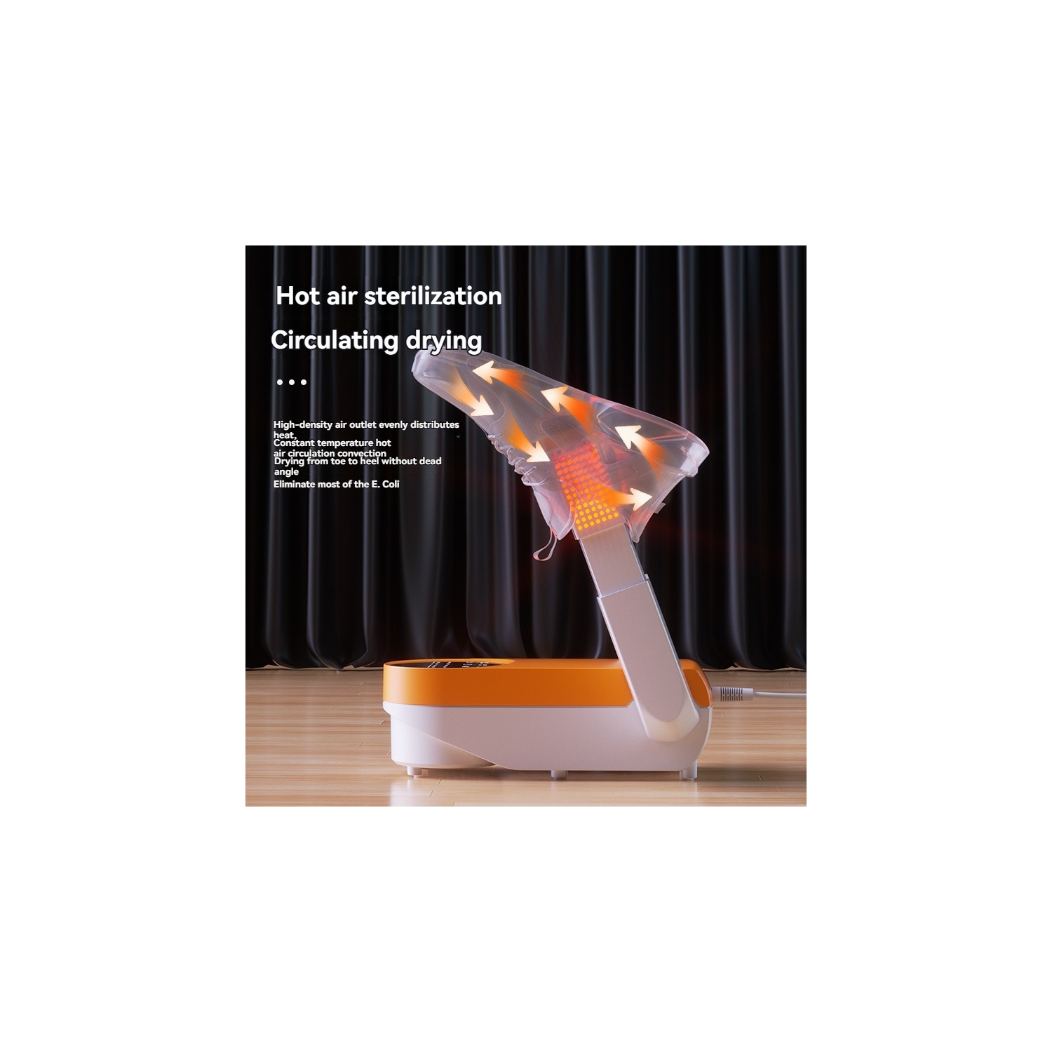 Sèche-chaussures pliable - Stérilisation à l'air chaud 55&nbsp;°C, séchage rapide 20&nbsp;Min, portatif et économiseur d'énergie pour les