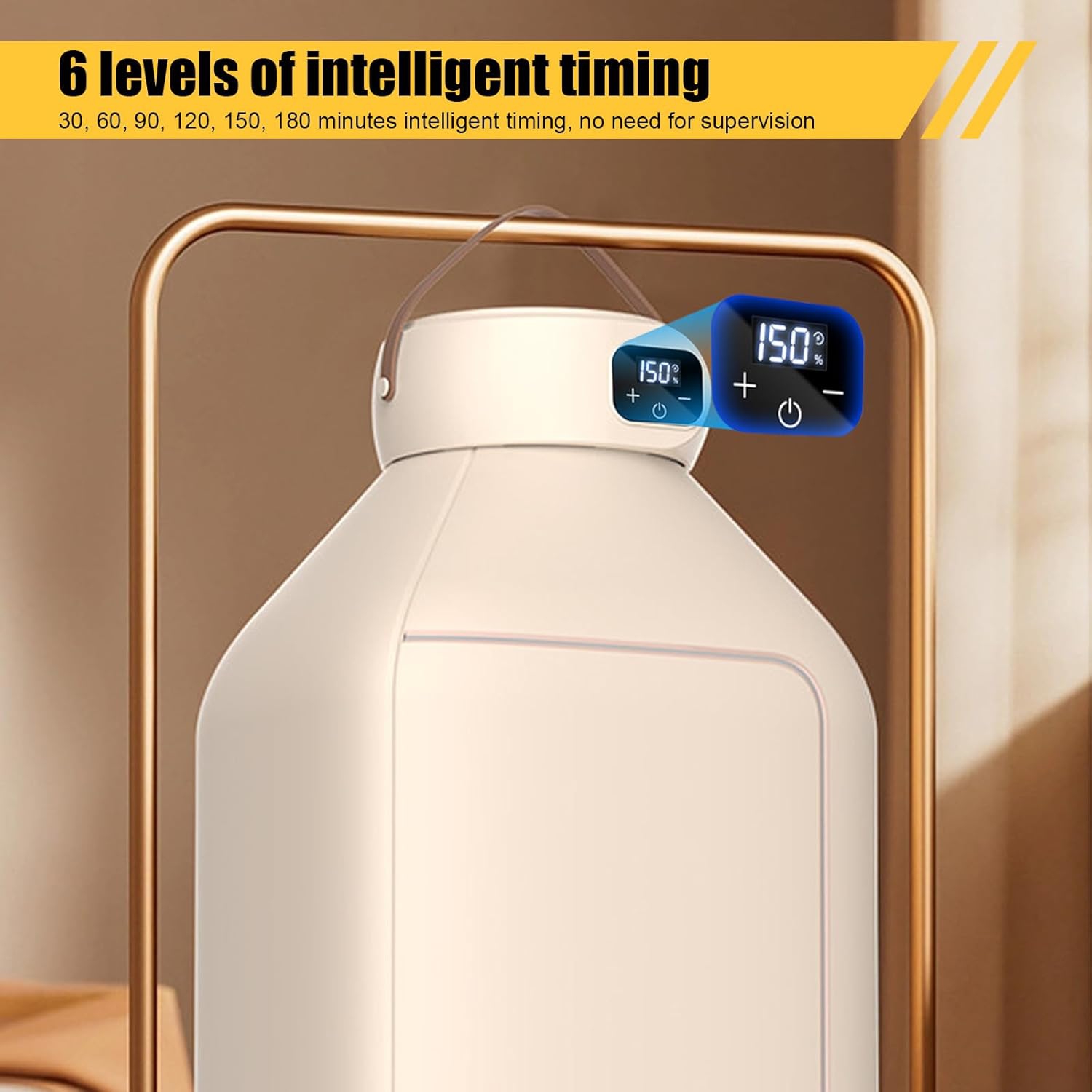Sécheuse portative avec puce intelligente et chauffage au graphène – 6 minuterie, grande capacité, pliable pour le voyage, séchage rapide