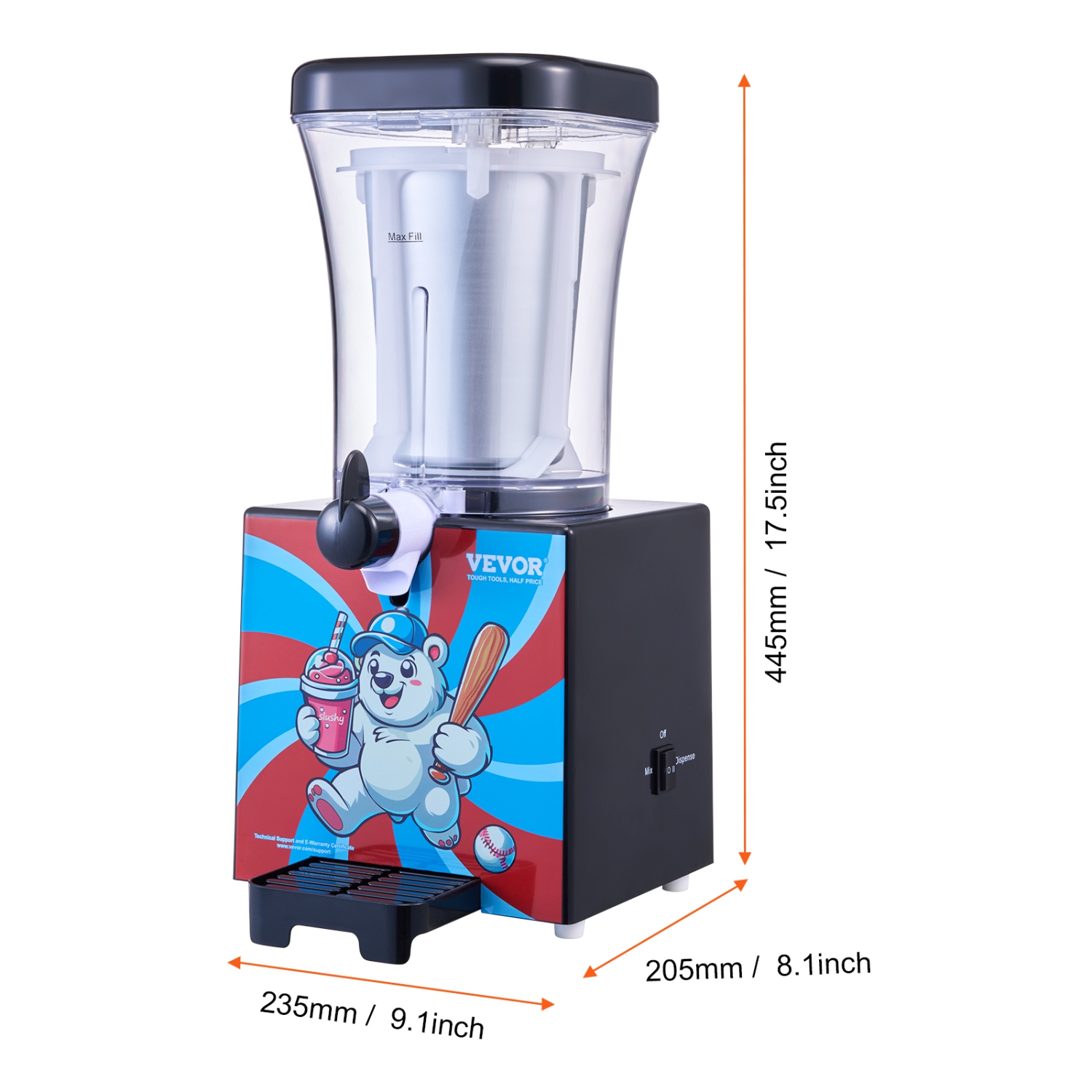 VEVOR 34oz Slushy Machine for Home, Tank Home-use Margarita Machine, Smoothie Frozen Drink Maker with Food-grade Materials, Slushie Machine for Home