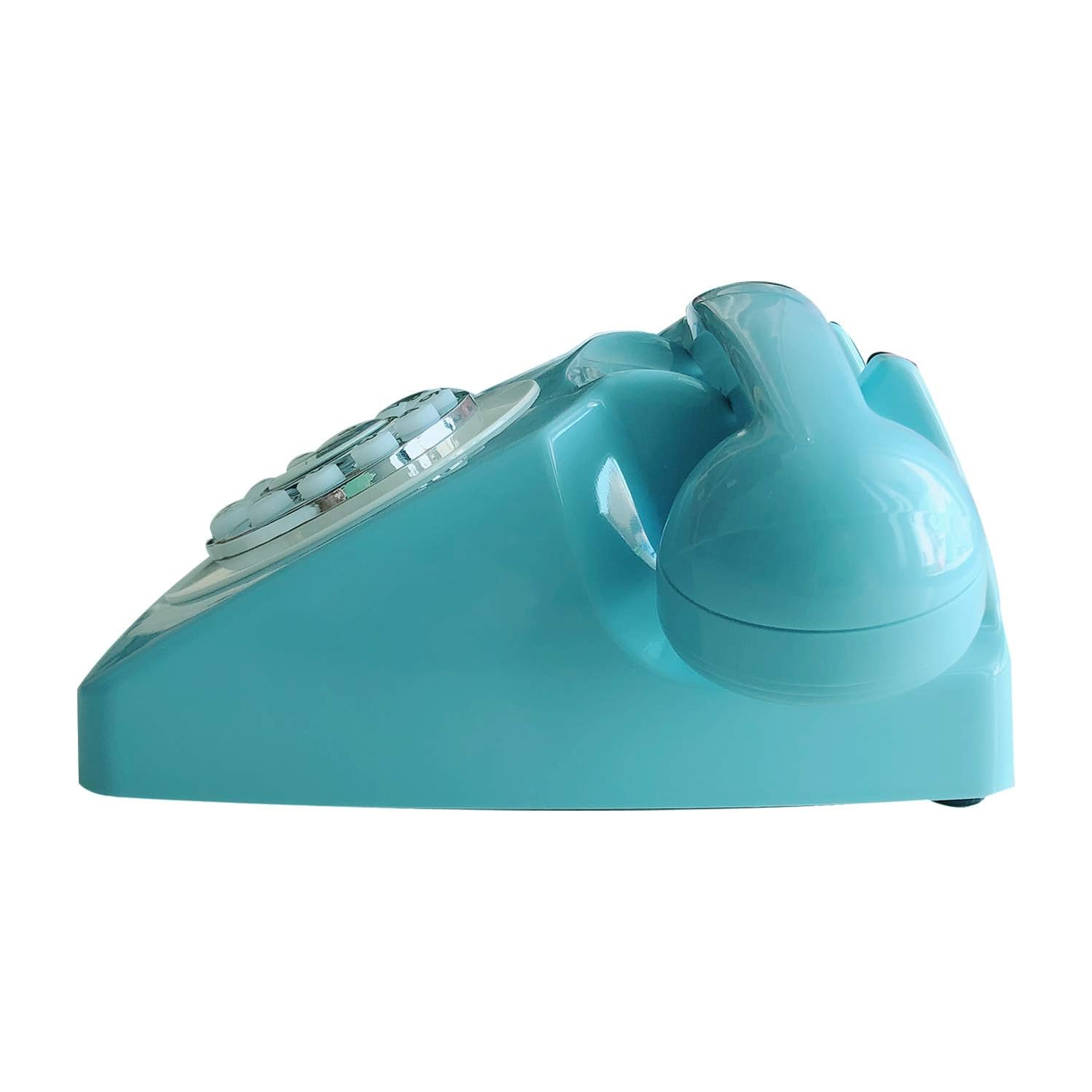 Old retro telephone office landline rotary dial hotel room landline - blue