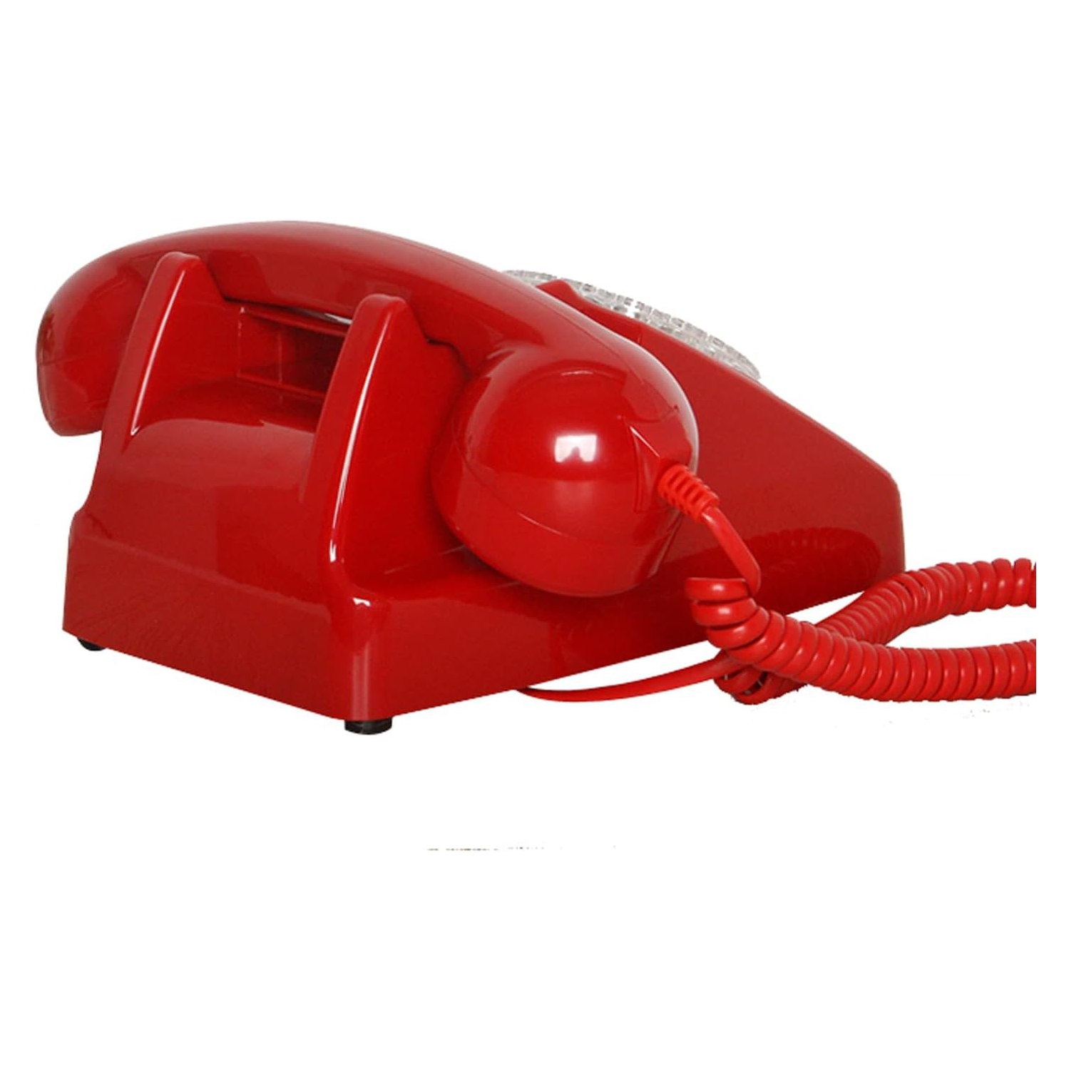 Old retro telephone office landline rotary dial hotel room landline - red