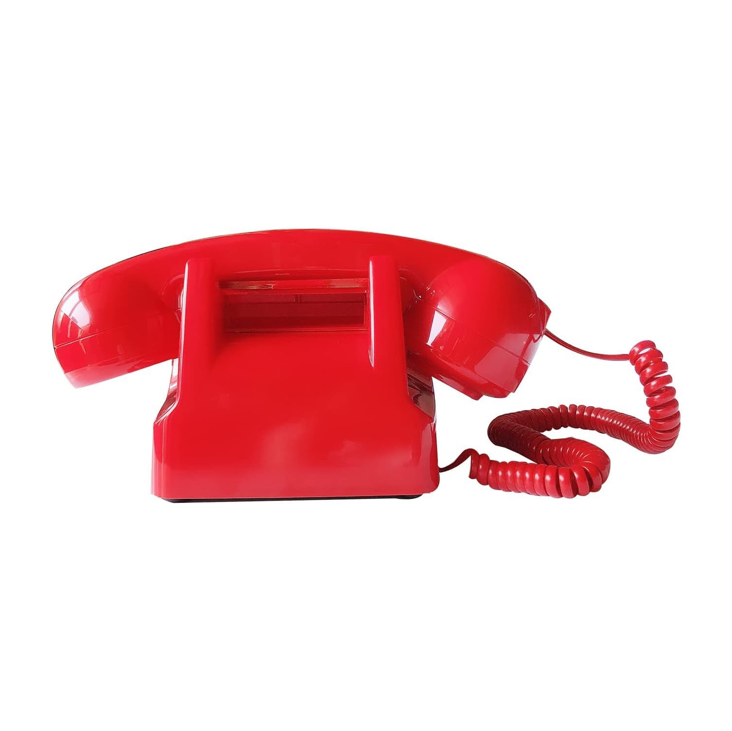 Old retro telephone office landline rotary dial hotel room landline - red