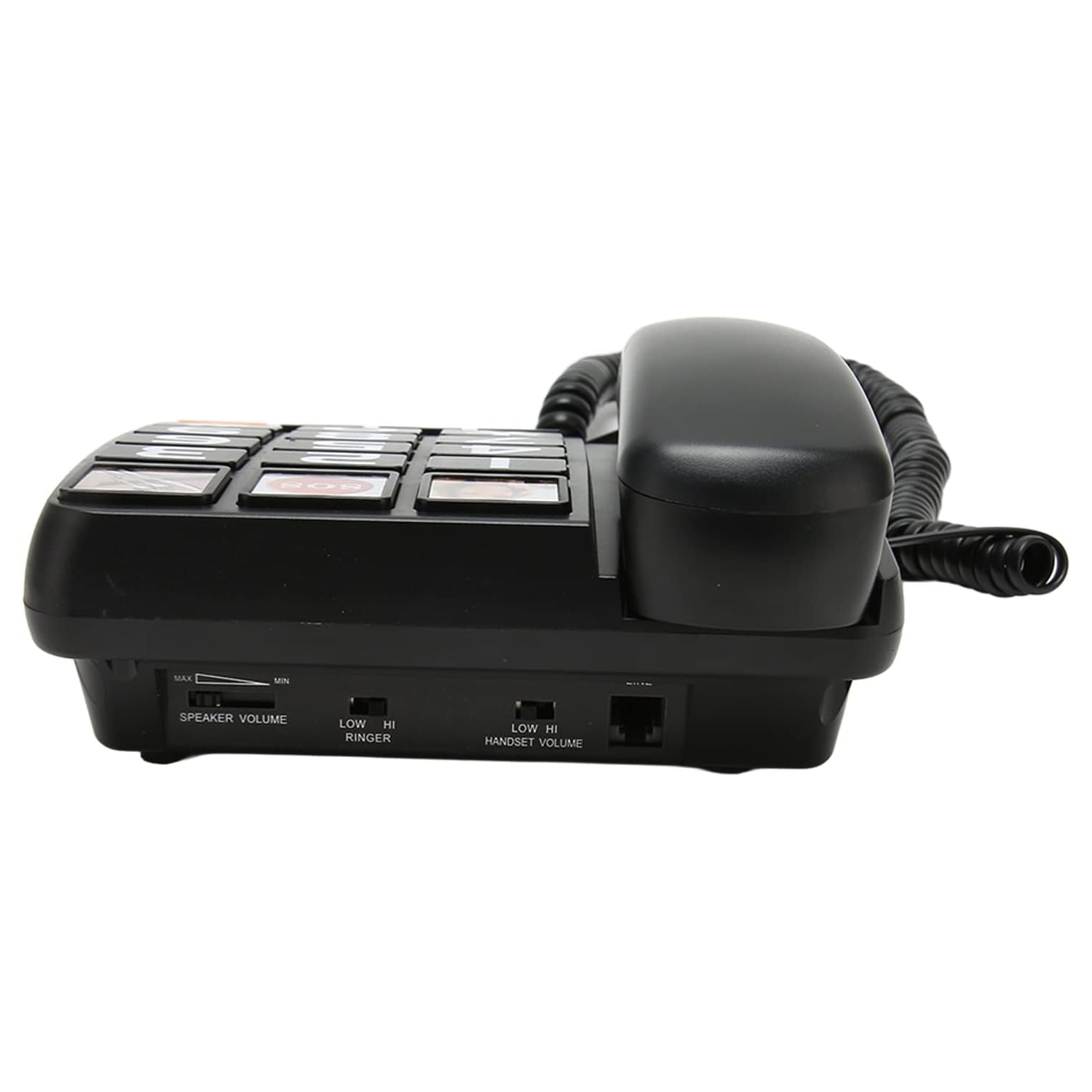 Grand téléphone fixe pour aînés, téléphone fixe avec fil, composition à une touche, téléphone mains libres pour les personnes malentendantes et