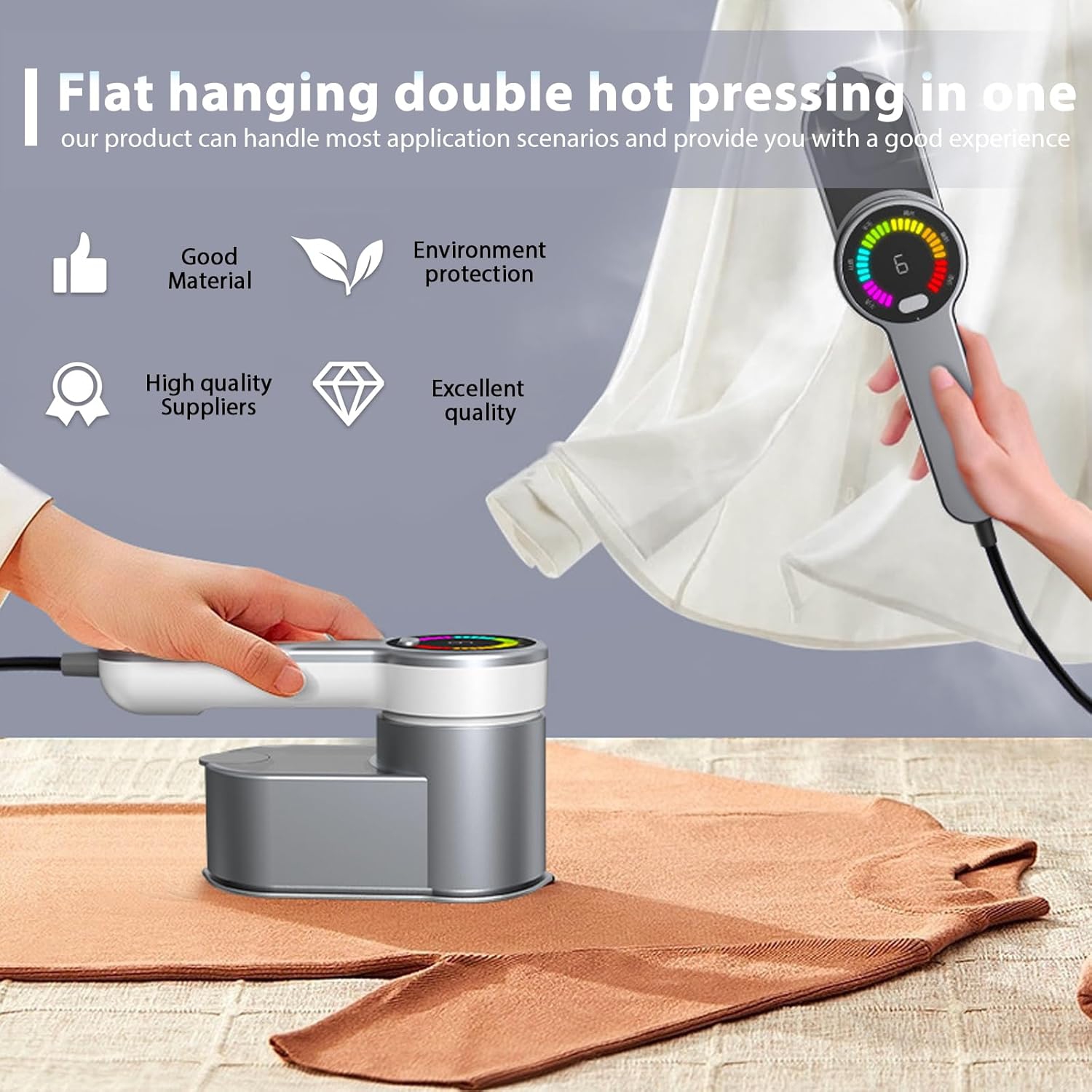 Smart Portable Iron - 6 Modes, LED Display, 120ml Water Tank, Compact and Portable, Suitable for Cotton/Silk/Wool Clothes, Suitable for Home/Travel