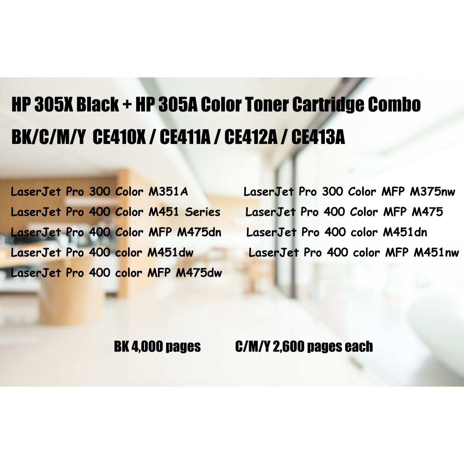 Ultra TonerÂź Compatible HP 305A CE413A Magenta Toner Cartridge CE410A HP Laserjet Pro Color M351A MFP M375nw M451 M451dn M451dw M451nw MFP M475
