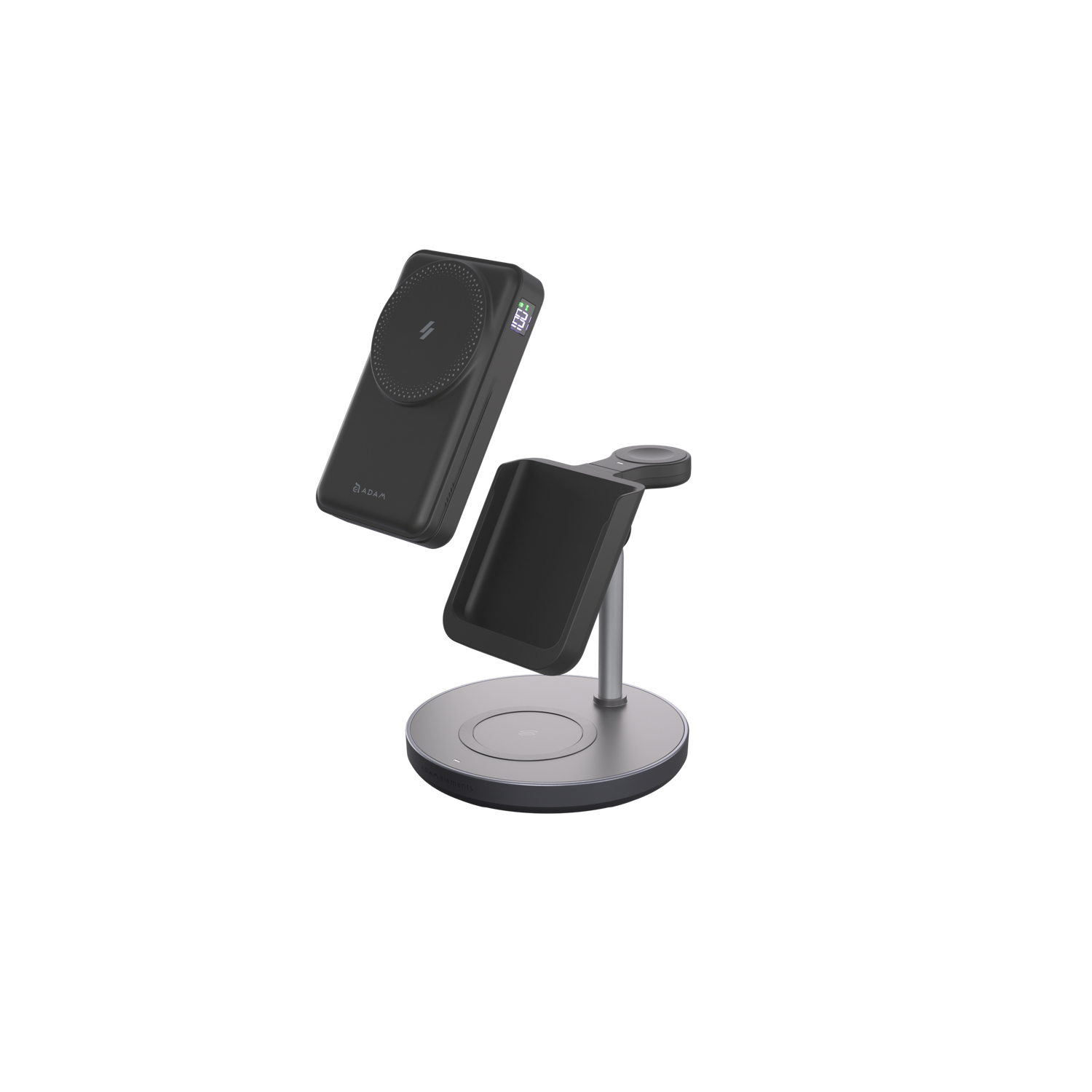 ADAM Elements Magnetic Wireless Mag 5 5-in-1 Power Charging Station with 10,000 mAh Power Bank for iPhone 12/13/14/15/16 series, Apple Watch and