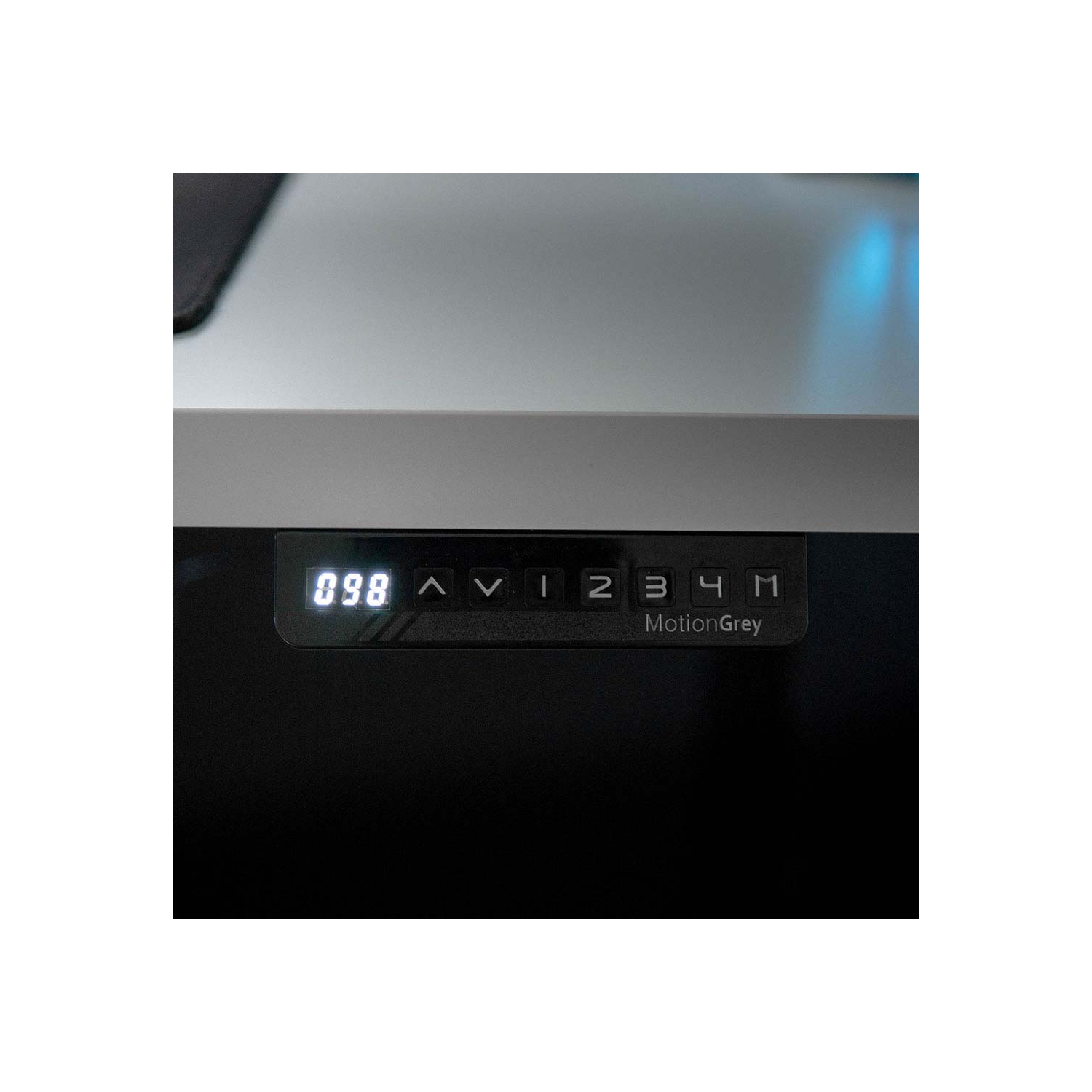 MotionGrey L Shape-Triple Motors Standing Desk with Memory Settings -71"x65" White Top White Frame- Adjustable Sit-Stand Computer Table for Home,