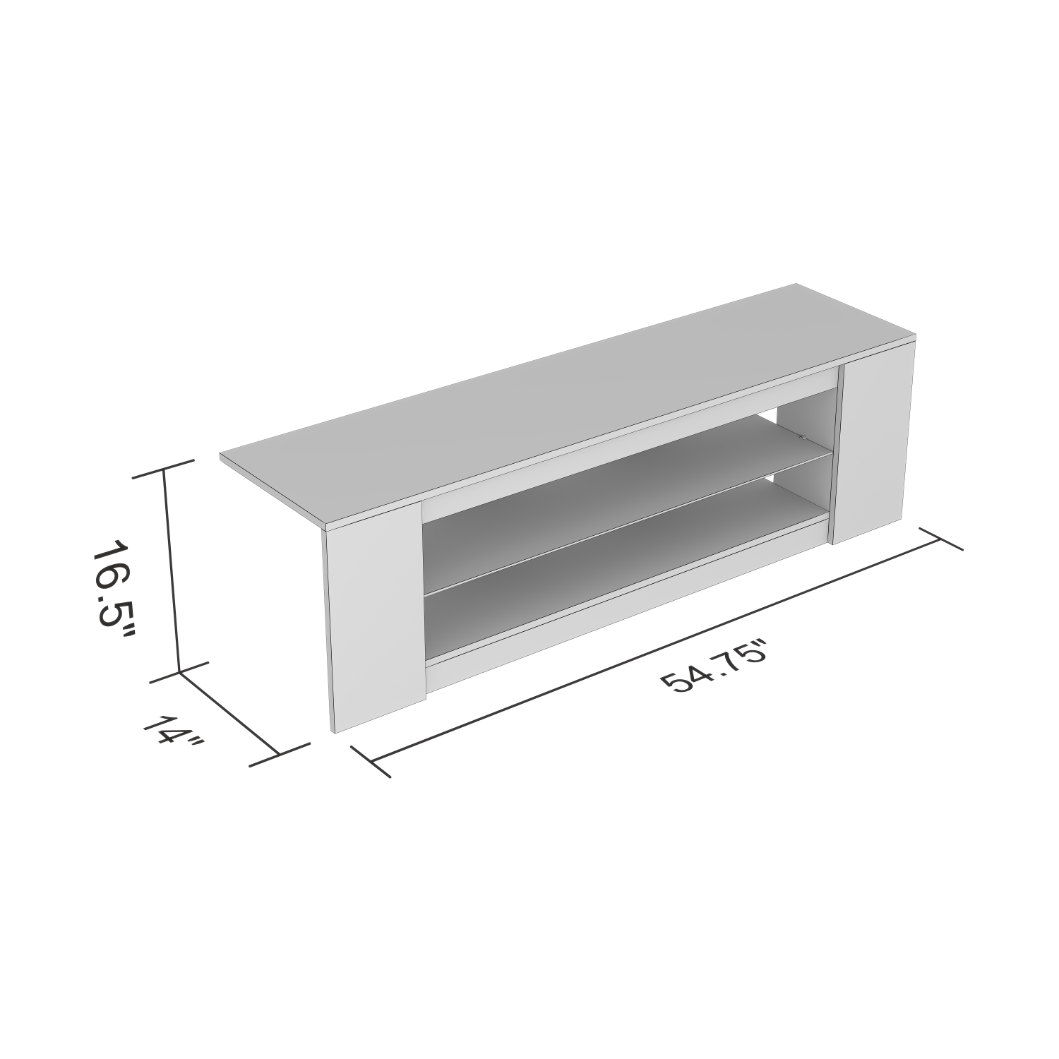 Meuble pour téléviseur de 65&nbsp;po maximum, meuble pour téléviseur, meuble de divertissement pour téléviseur avec tablettes, console multimédia