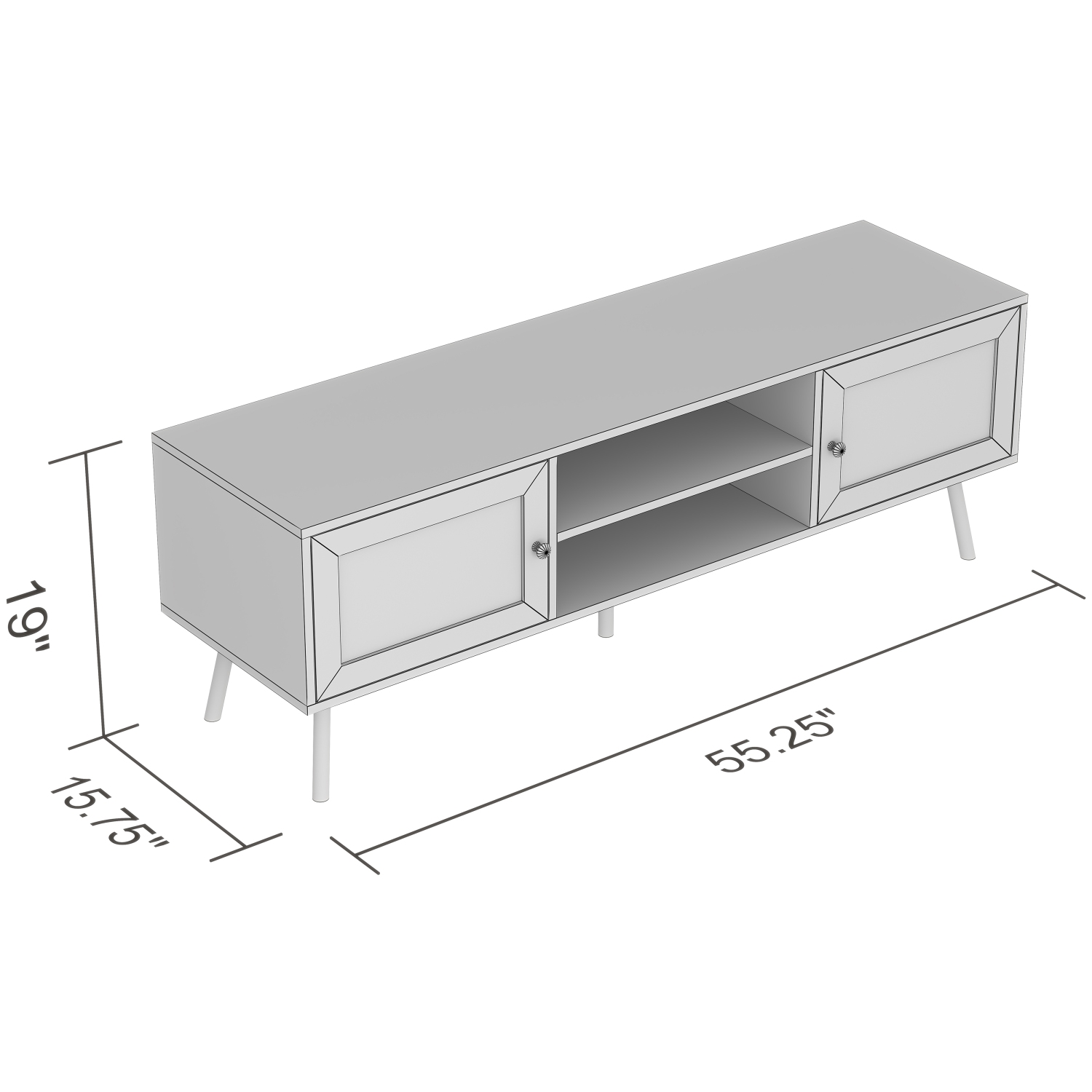 TV Stand for max 65 Inch TV, TV Bench, Entertainment Center TV Console with 2 Storage Cabinets and Shelves, Media Console for Living Room, Bedroom,
