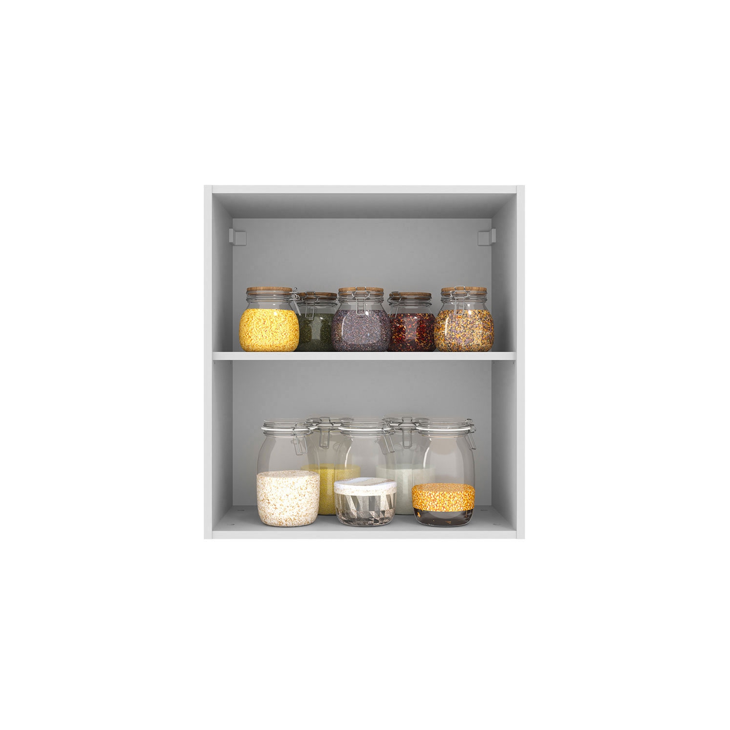 Madesa Hazel Wall Kitchen Storage Cupboard Cabinet with 1 Door and an Internal Shelf 23 Inch Wide Wooden Organization Unit for Pantry - White