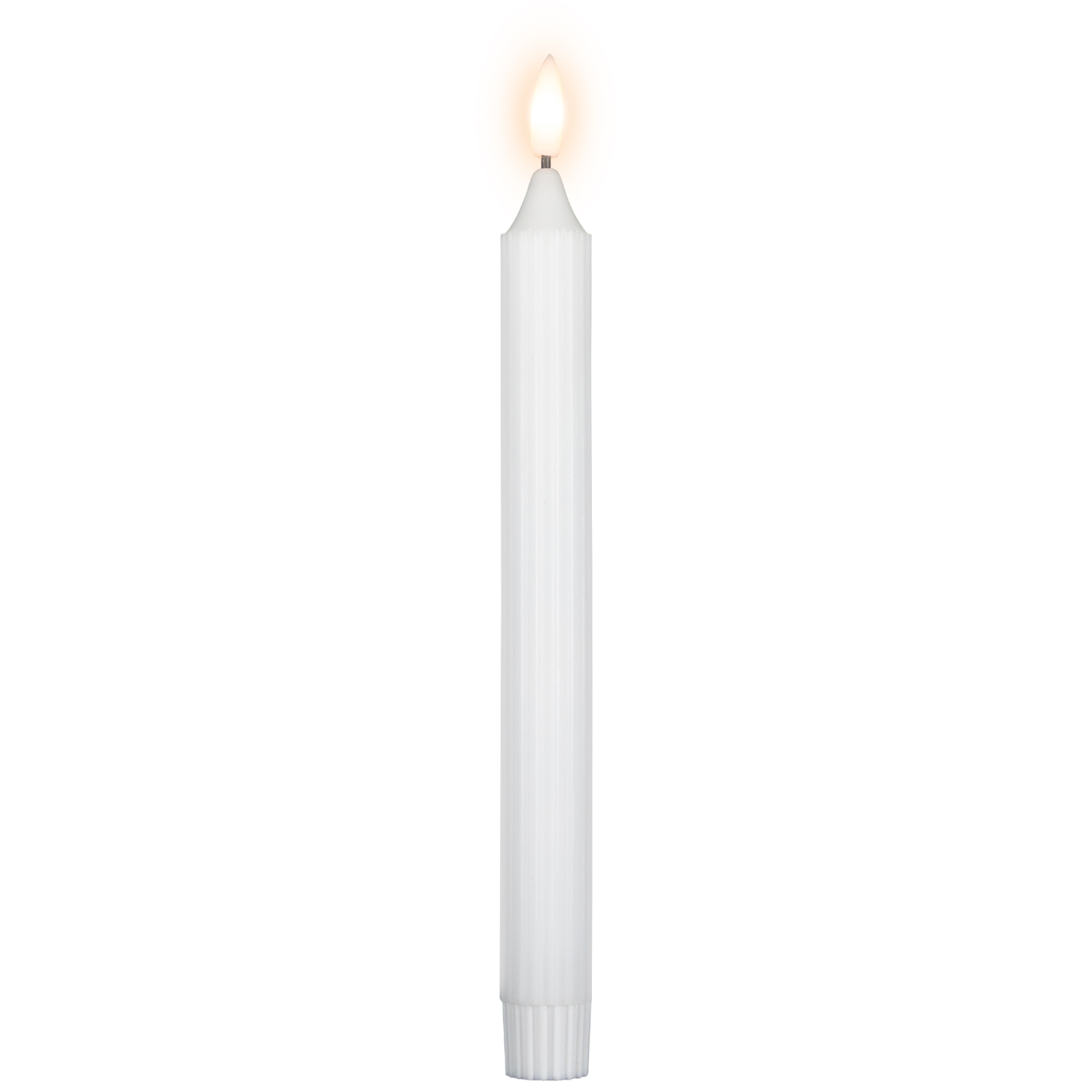 Bougies de Noël effilées sans flamme à dessus d'église Flickering de LED - 9,75 po - Blanc - Ensemble de 2