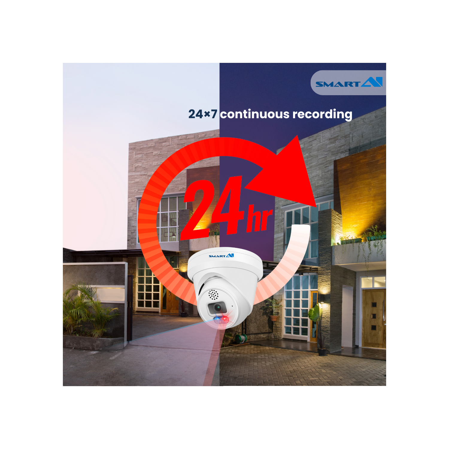 SMART AI 6MP CCTV 4 Cameras, 4K NVR 4 CH KIT, 1TB HD, Built in Two Way Talk, Weatherproof Housing, Smart Detection, Human Vehicle, Remote Monitoring