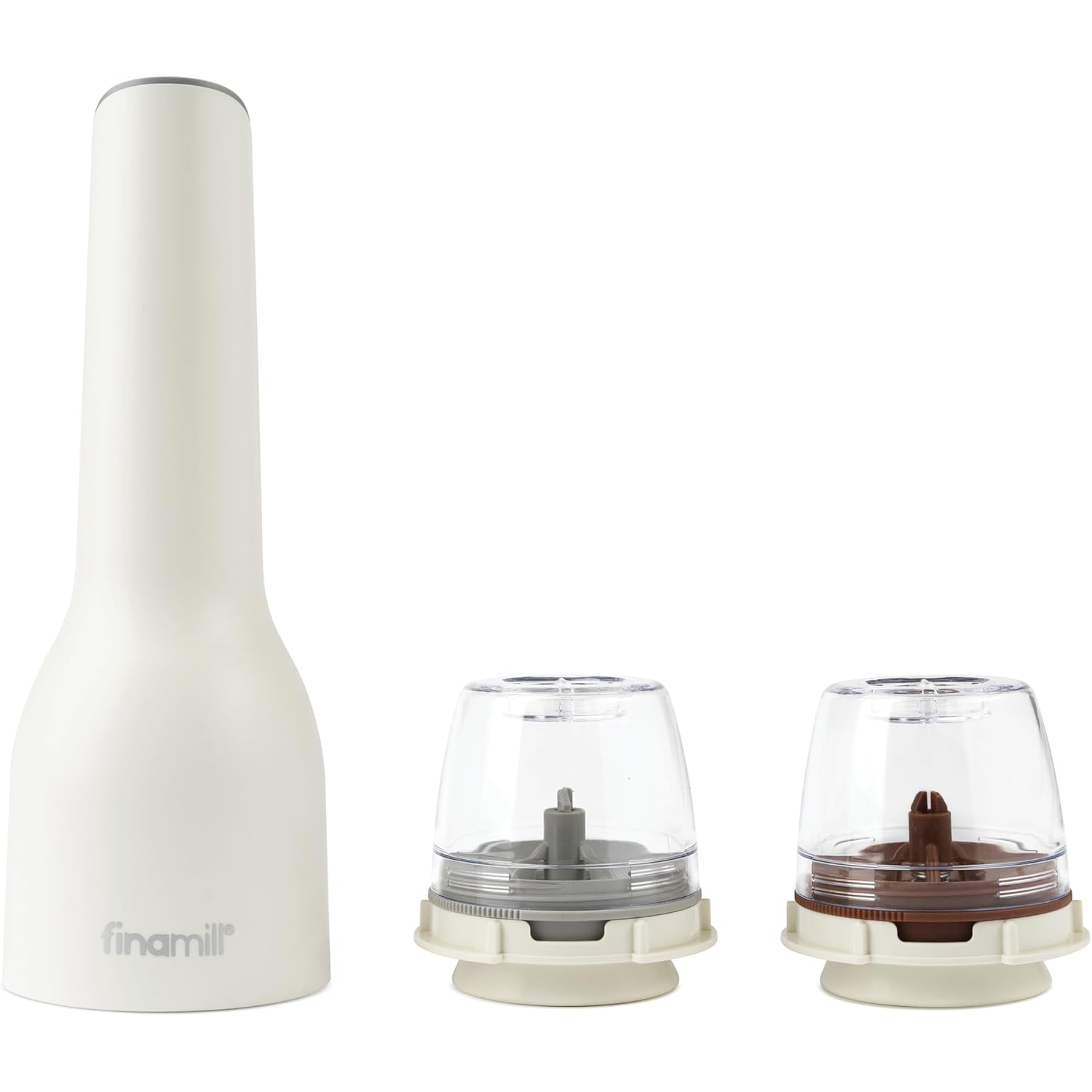 FINAMILL Grinder with 2 Pods, Rechargeable, Soft Cream