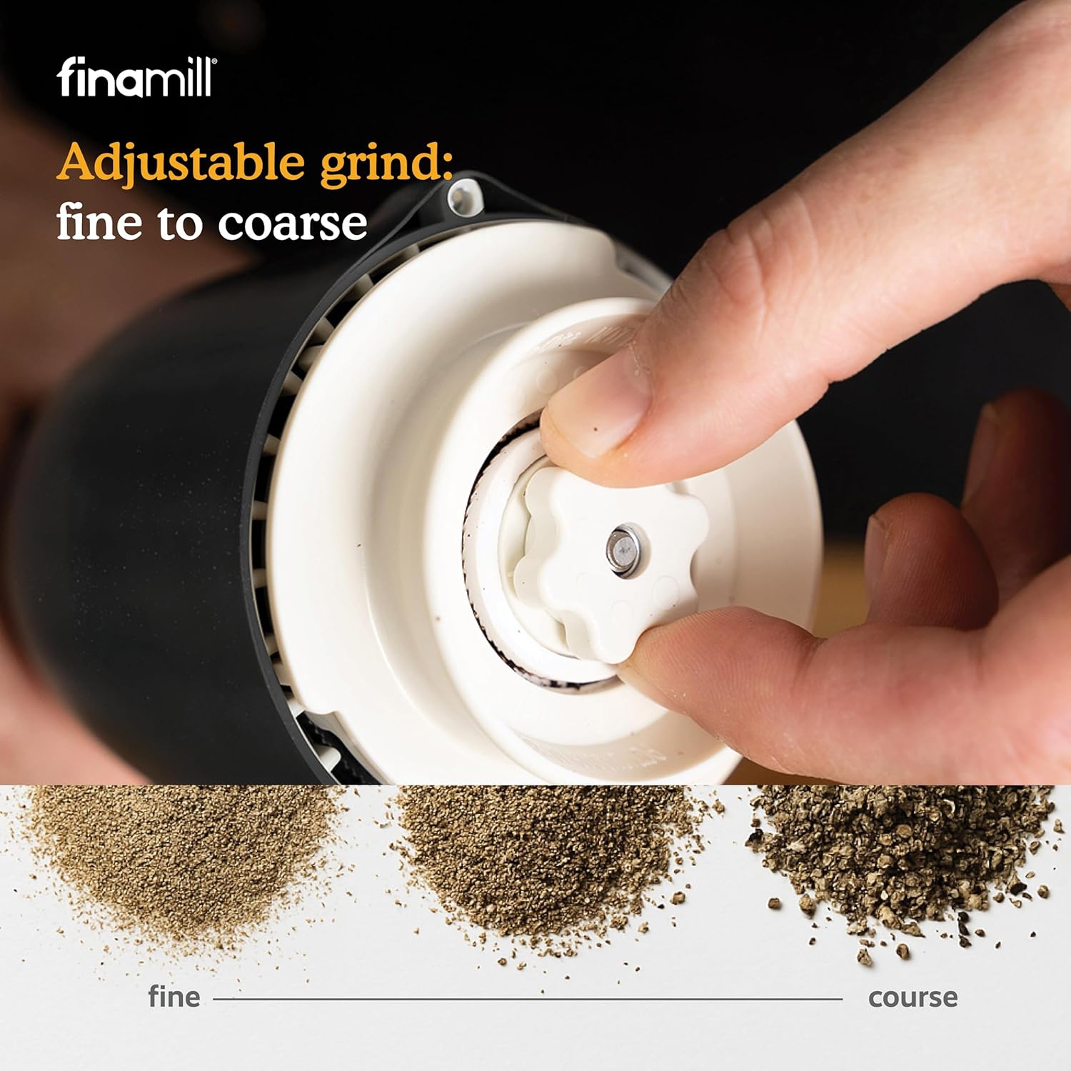 FINAMILL Grinder with 2 Pods, Rechargeable, Soft Cream