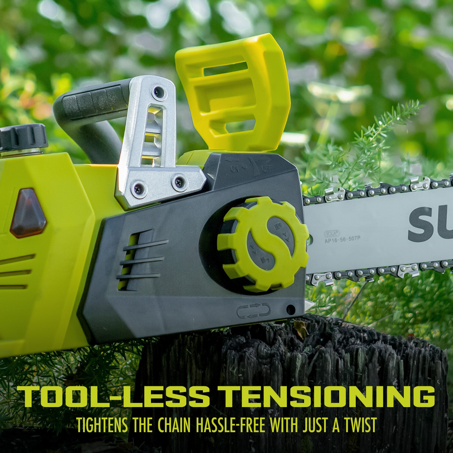 48 V iON+ de Sun Joe, 2,0 Ah, 16 po Scie à chaîne sans fil, avec batteries, chargeur