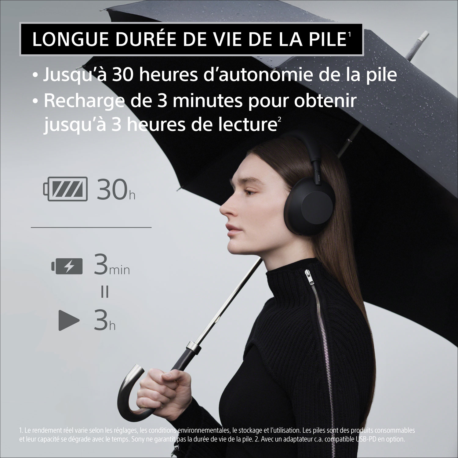 Casque d'écoute Bluetooth à suppression du bruit WH-1000XM6 de Sony - Argenté