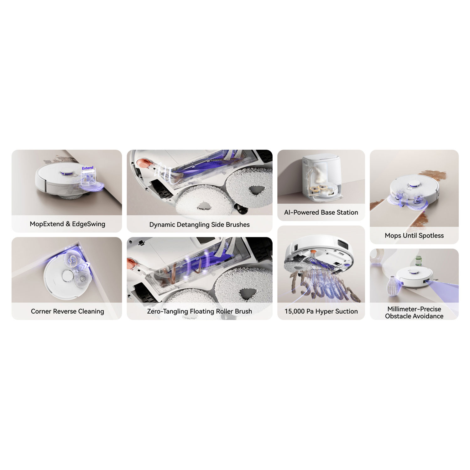 Aspirateur robot à vadrouille avec connectivité Wi-Fi Freo Z10 de Narwal avec ensemble de vadrouille en prime - Blanc