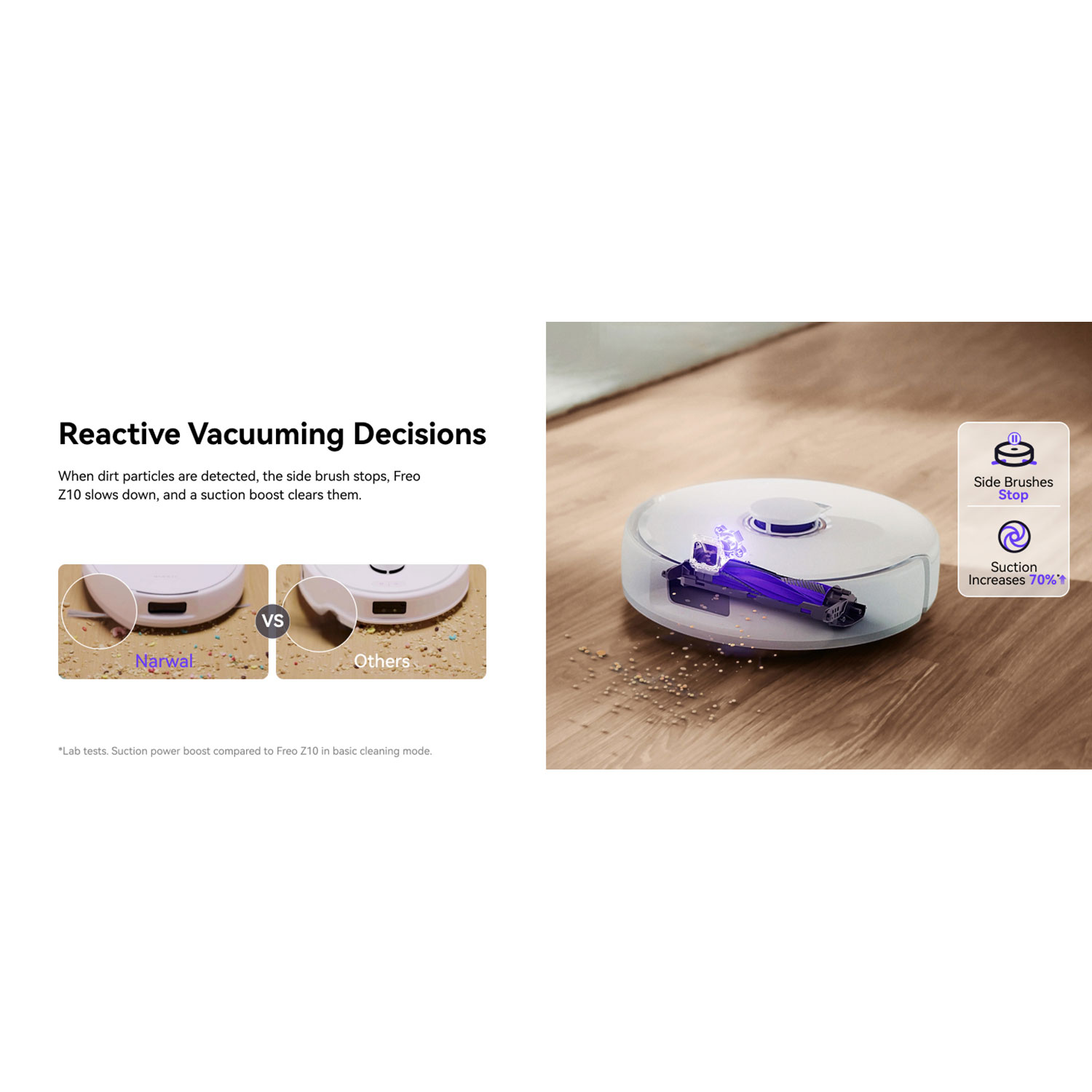 Aspirateur robot à vadrouille avec connectivité Wi-Fi Freo Z10 de Narwal avec ensemble de vadrouille en prime - Blanc