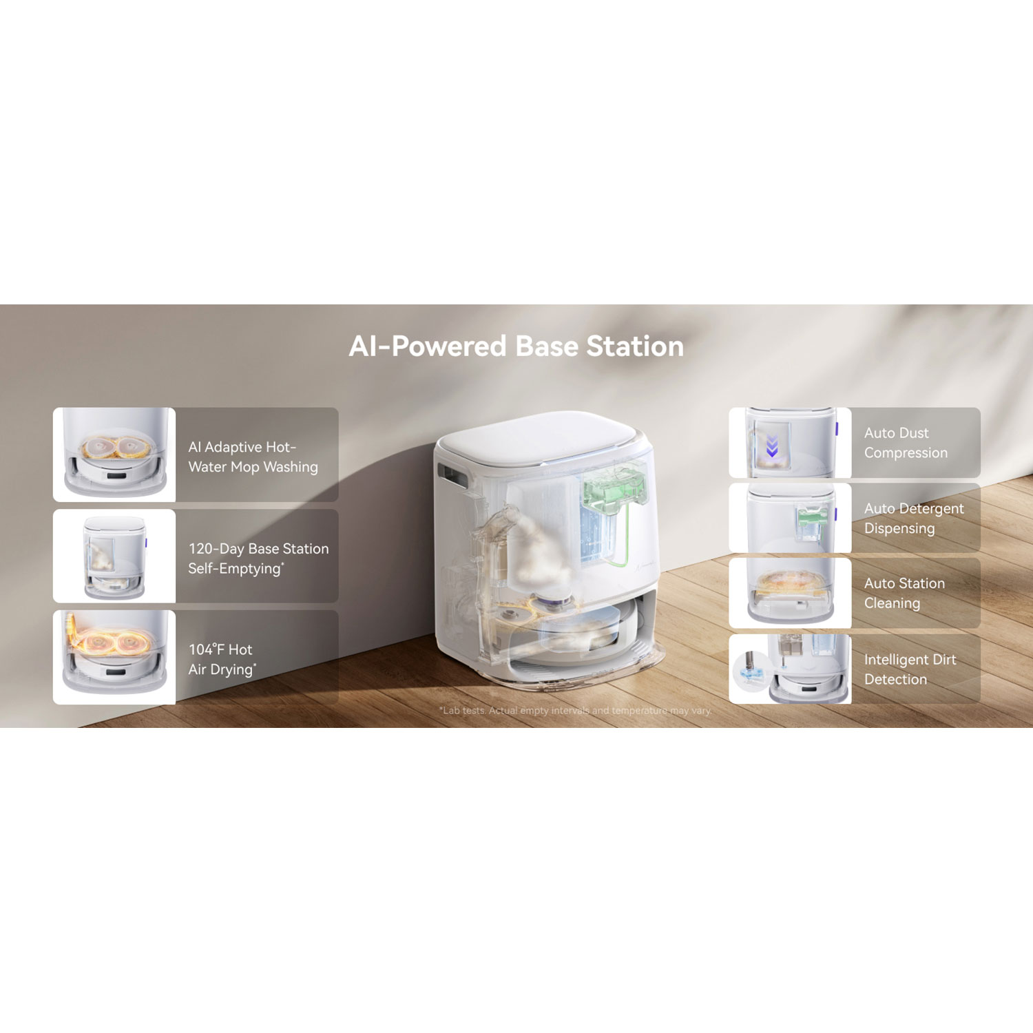 Aspirateur robot à vadrouille avec connectivité Wi-Fi Freo Z10 de Narwal avec ensemble de vadrouille en prime - Blanc