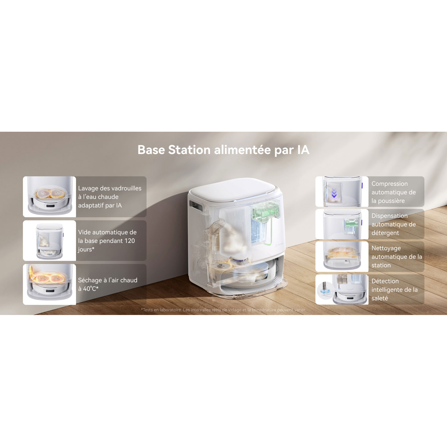 Aspirateur robot à vadrouille avec connectivité Wi-Fi Freo Z10 de Narwal avec ensemble de vadrouille en prime - Blanc