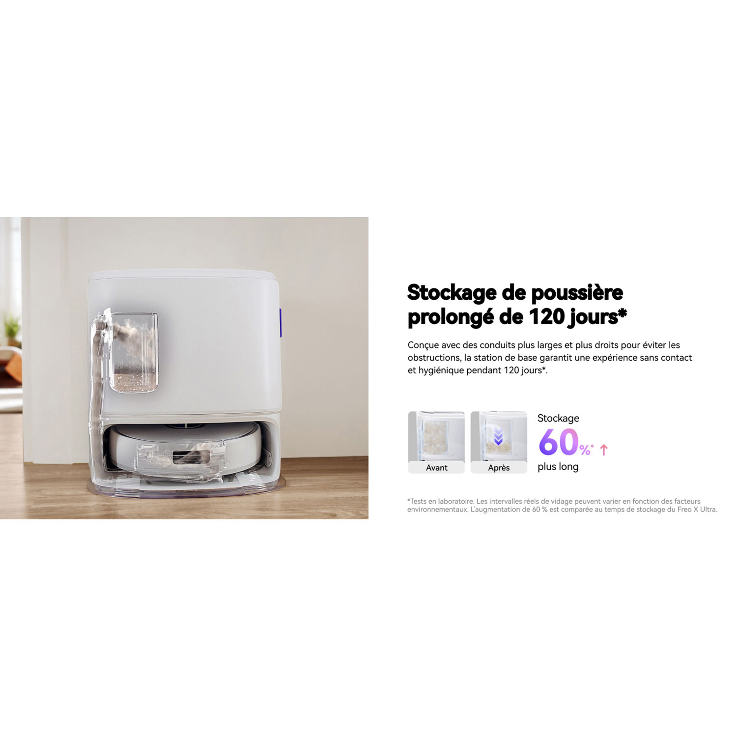 Aspirateur robot à vadrouille avec connectivité Wi-Fi Freo Z10 de Narwal avec ensemble de vadrouille en prime - Blanc