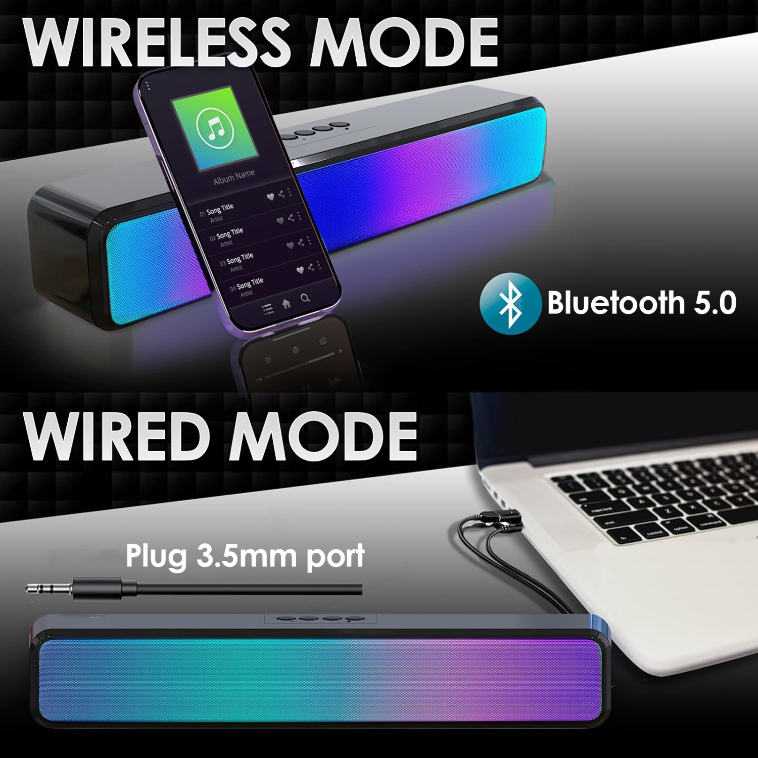 Haut-parleurs Bluetooth 5,0 Barre de son pour cinéma maison Téléviseur ambiophonique en gros Barre de son pour cinéma maison