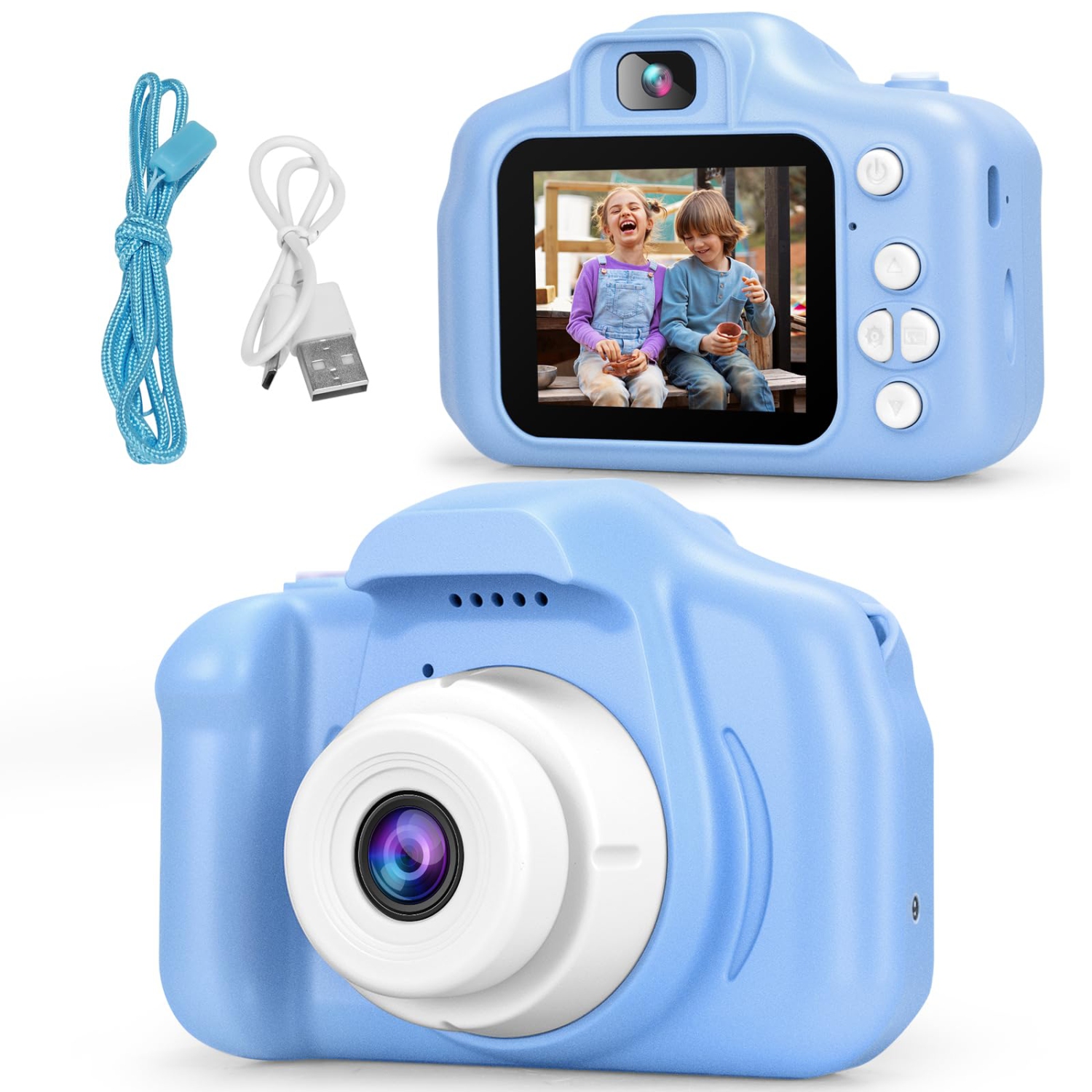 Kids Camera 1080P HD Kids Digital Camera for Gifts Toys Toddlers Camera for Kid Age 3-12 Years Old Dual Lens Selfie/Video Camera for Kids Birthday