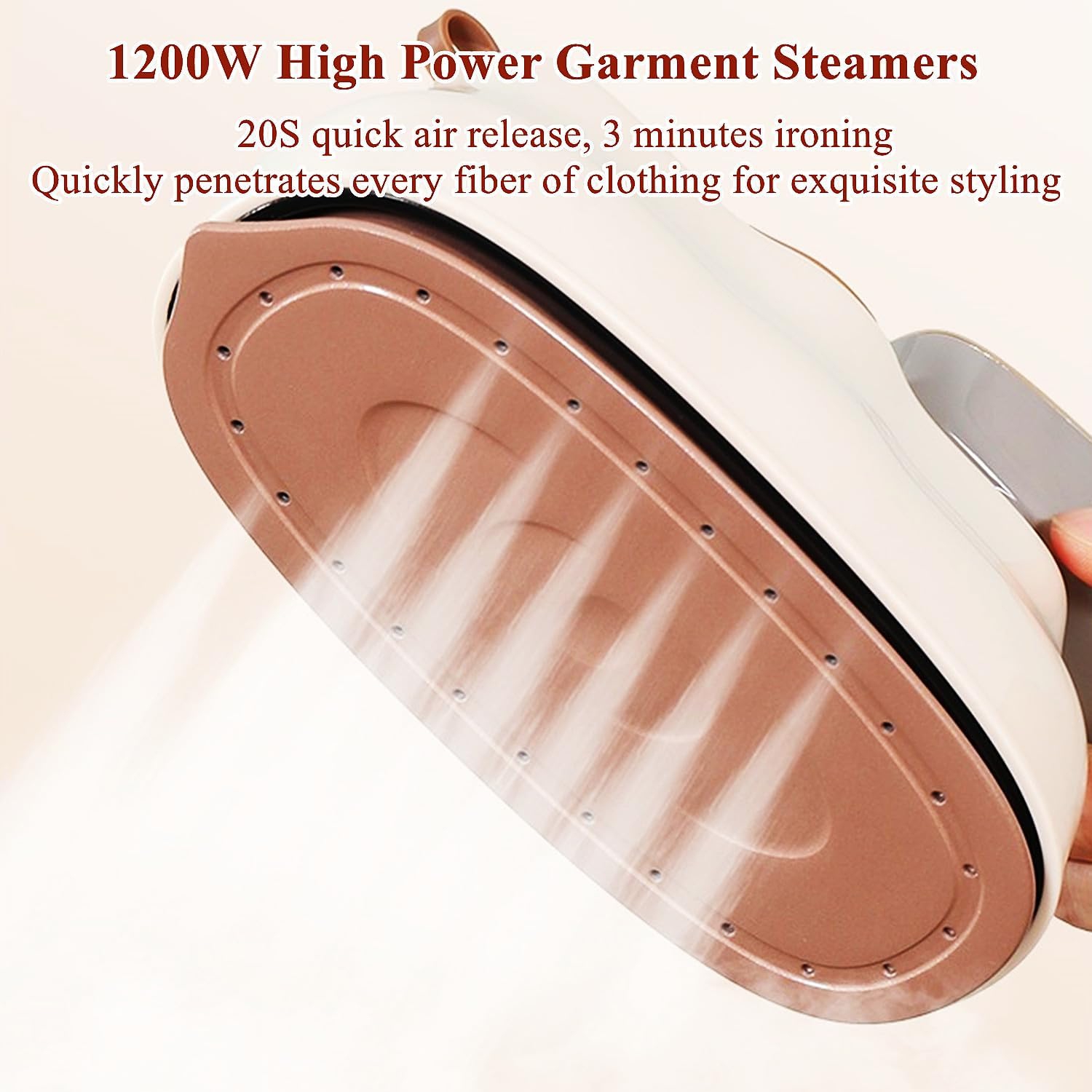 1200W Portable Steam Iron – 20s Heat-Up, 200mL Tank & Ceramic Panel for All Fabrics, Foldable Travel/Dorm Essential