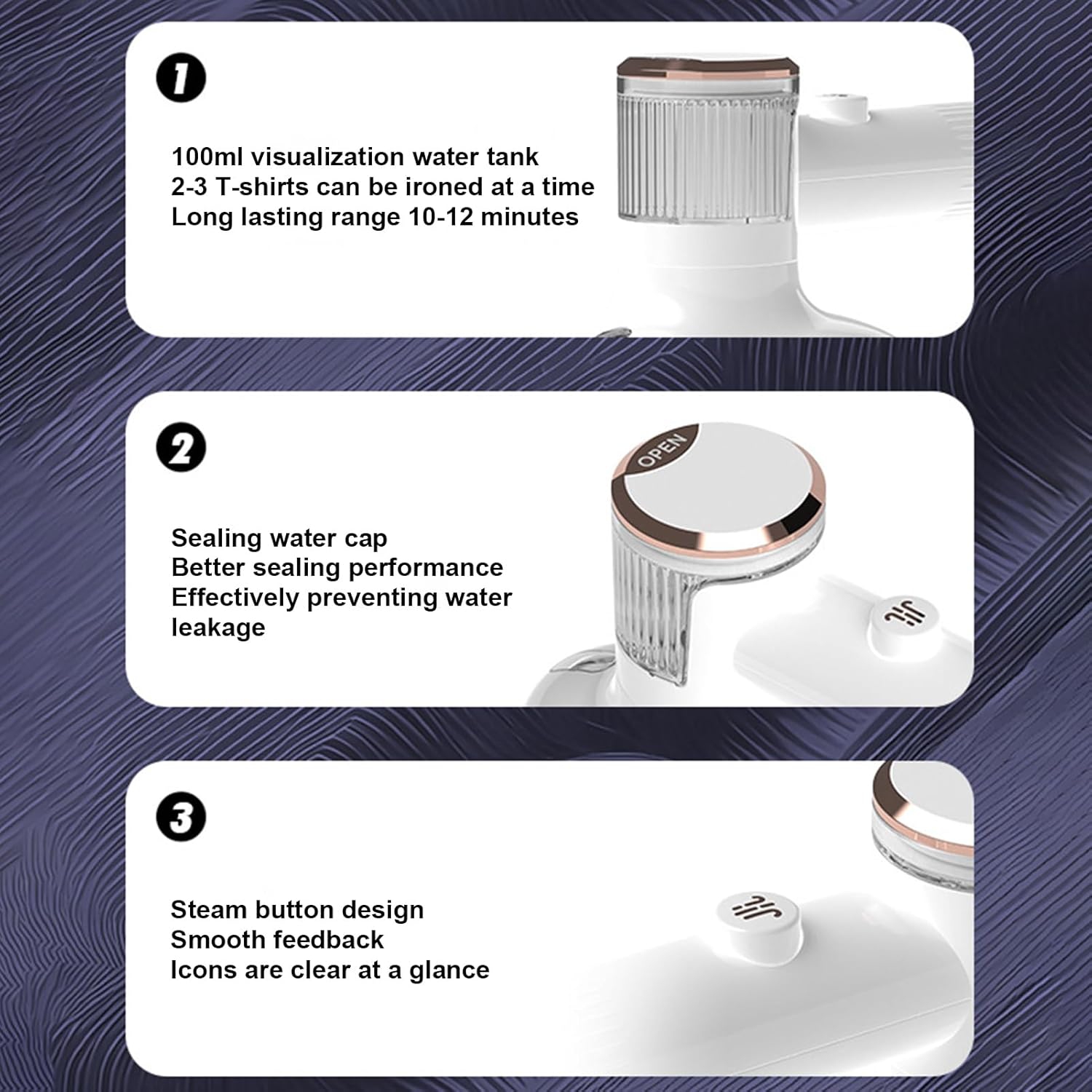 Mini fer à repasser portatif – Chauffage rapide, tête flexible et compact pour le voyage et la maison, vêtements antiplis sur le pouce