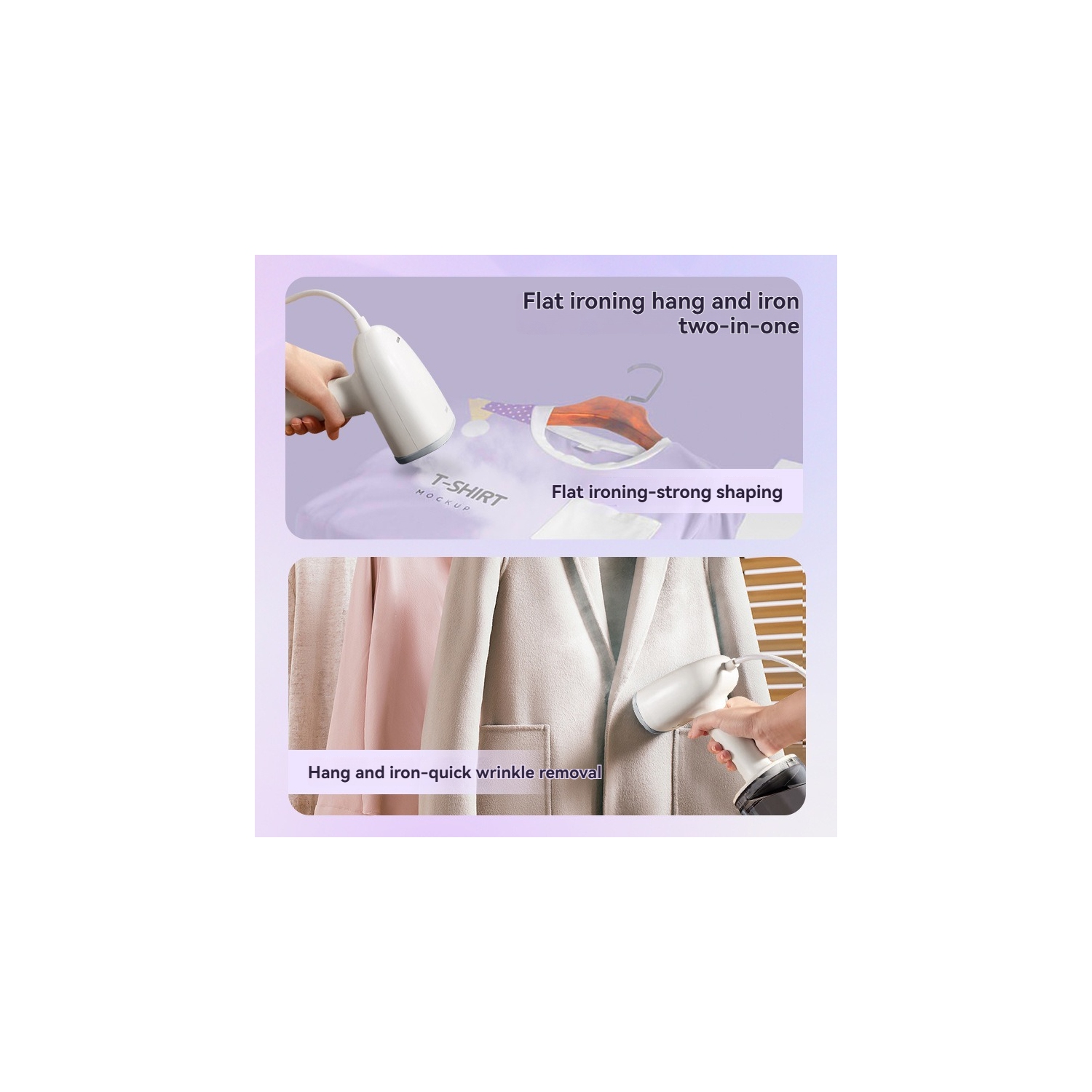 Défroisseur à vapeur portatif de 260&nbsp;ml – Arrêt automatique, vapeur puissante, adapté à tous les types de vêtements, idéal pour les voyages et