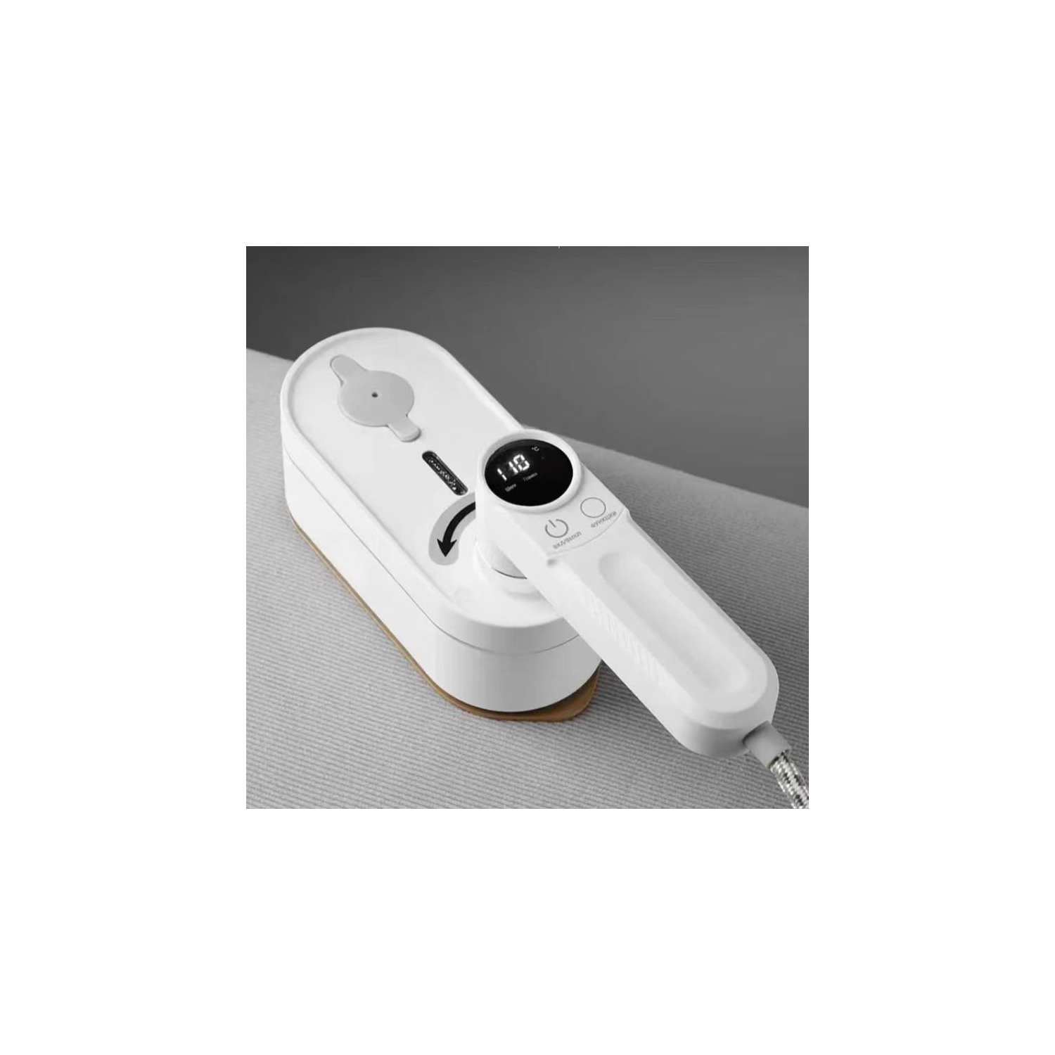 Fer et défroisseur à vapeur de voyage 2-en-1 – Vapeur rapide en 10 secondes, 8 modes, poignée pliable et écran LCD pour des vêtements sans plis