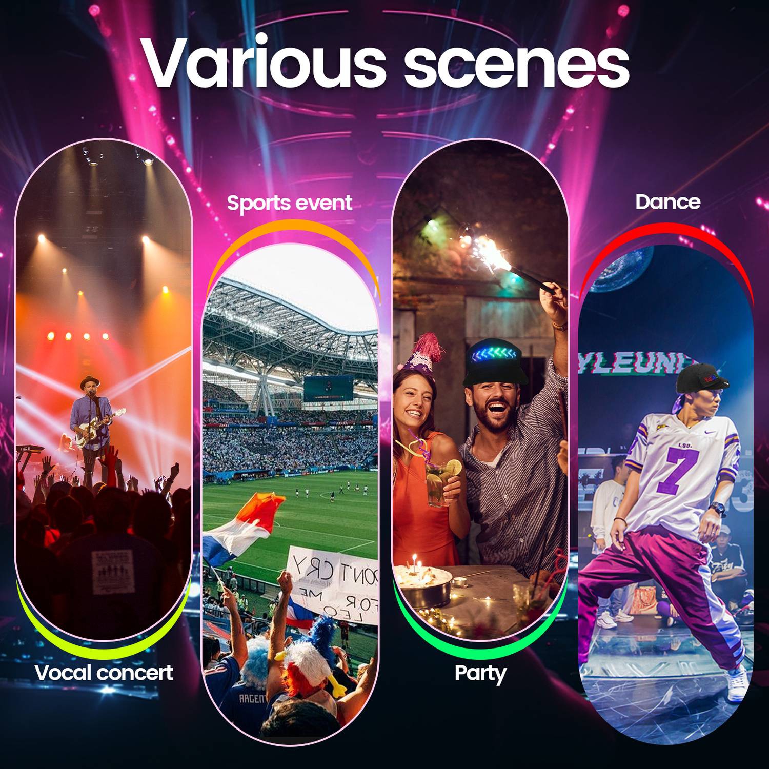 Animated Bluetooth Led Sign Hat Caps for Hip hop Street Dance Party Parade Sunscreen Hiking Night Running Fishing