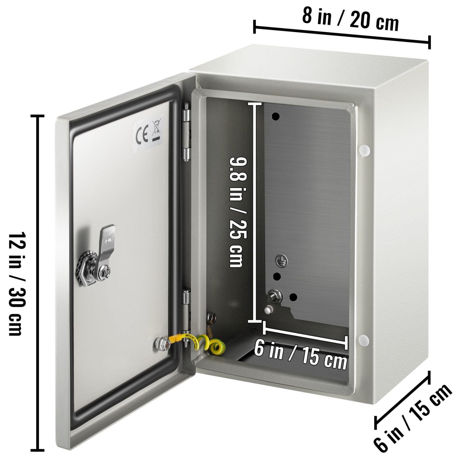 VEVOR 12'' x 8'' x 6'' NEMA Steel Enclosure,NEMA 4X Steel Electrical Box, IP66 Waterproof & Dustproof Electrical Enclosure Box, Outdoor/Indoor