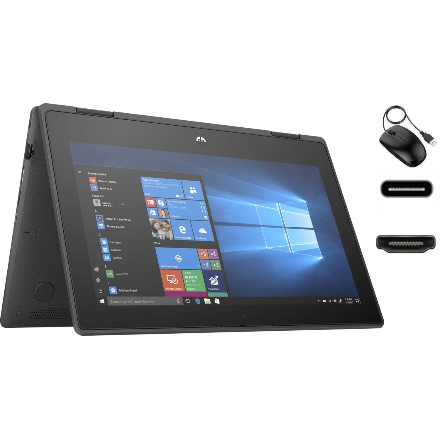 Refurbished(Excellent), HP X360 2-in-1 11.6" TOUCHSCREEN Laptop for School, Ultra Fast Intel Quad-Core N4120 CPU, Highspeed 128GB SSD, 2 Webcams,