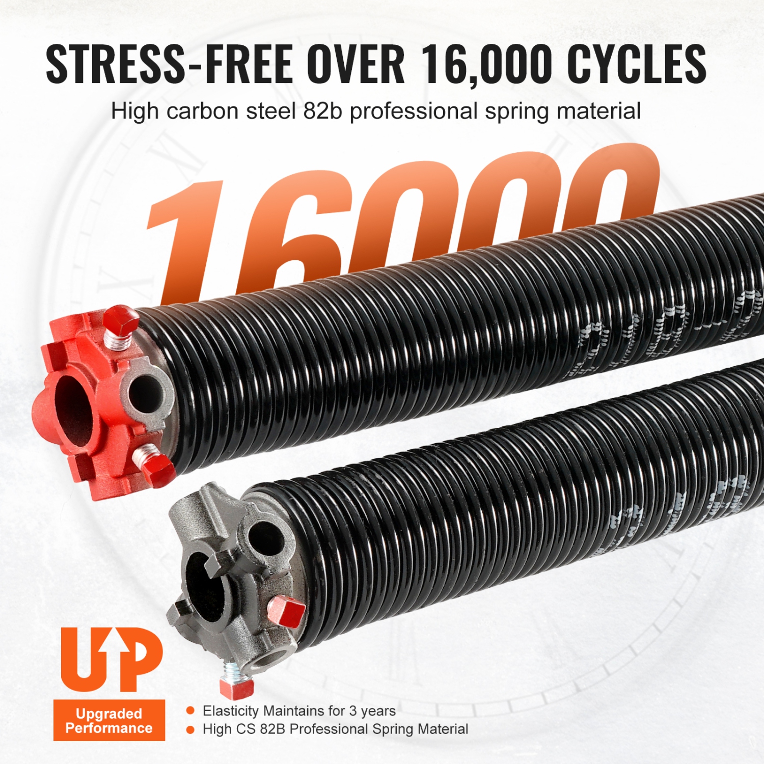 VEVOR 0.218 x 2 x 23inch Garage Door Torsion Springs,Garage Door Springs with Non-Slip Winding Bars,16000 Cycles,Gloves and Mounting Wrench,