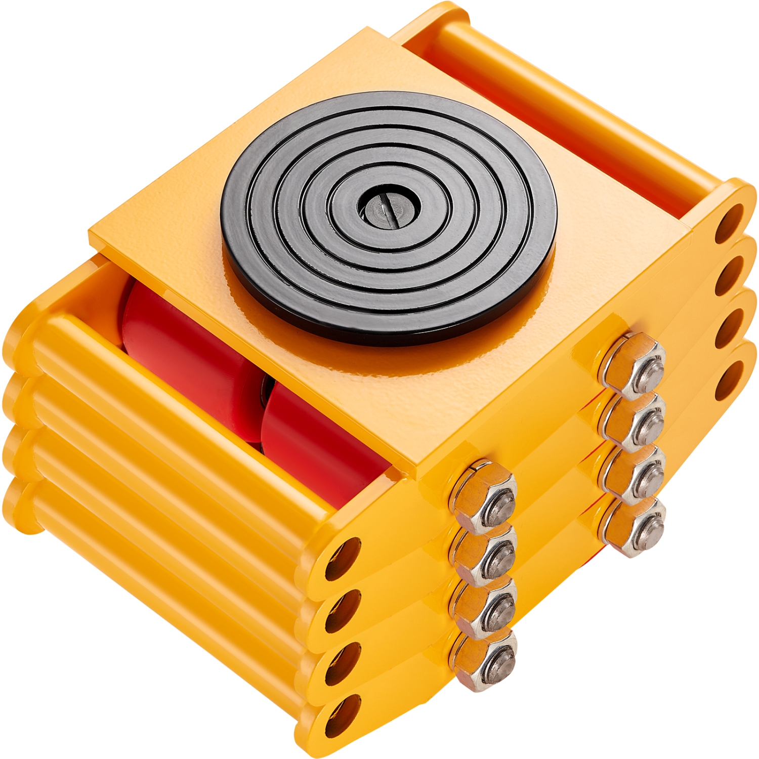 VEVOR 4PCS Machinery Skate Dolly,17637 LBS/8T Industrial Machinery Mover,Carbon Steel Machinery Skate with 4 PU Wheels and 360° Rotation Non-Slip Cap