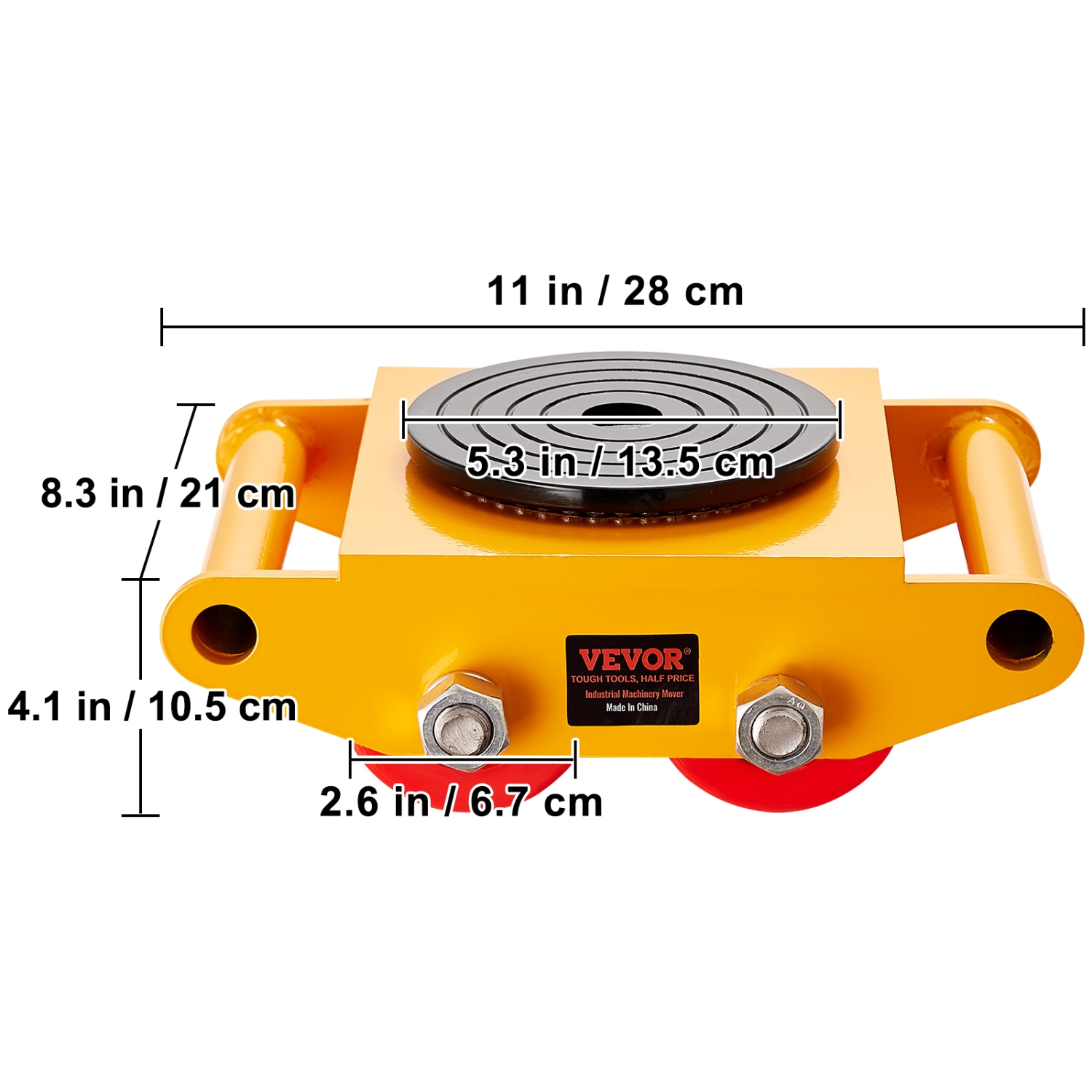 VEVOR 4PCS Machinery Skate Dolly,17637 LBS/8T Industrial Machinery Mover,Carbon Steel Machinery Skate with 4 PU Wheels and 360° Rotation Non-Slip Cap