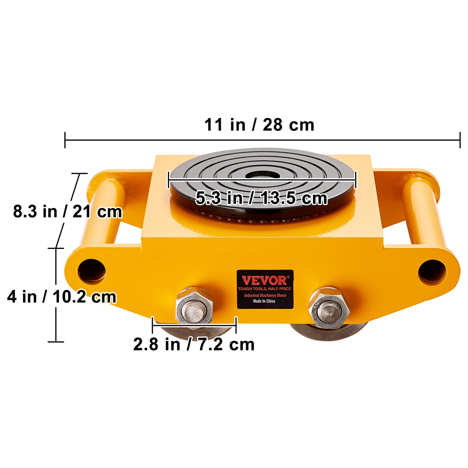 VEVOR 4PCS Machinery Skate Dolly,26455LBS/12T Industrial Machinery Mover,Carbon Steel Machinery Skate & 4 Carbon Steel Wheels and 360° Rotation